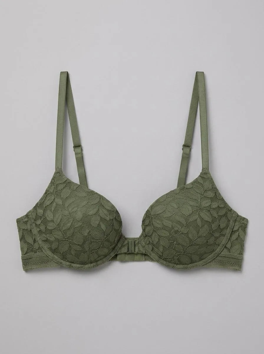 Women Secret_Dark Khaki_Khaki Lace GORGEOUS Push-Up Bra in Different Cup Sizes_4023829_91_00