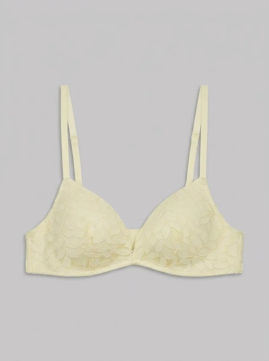Women Secret_Tan_Beige Lace CHARMING Padded Triangle Bra in Different Cup Sizes_4023845_35_00