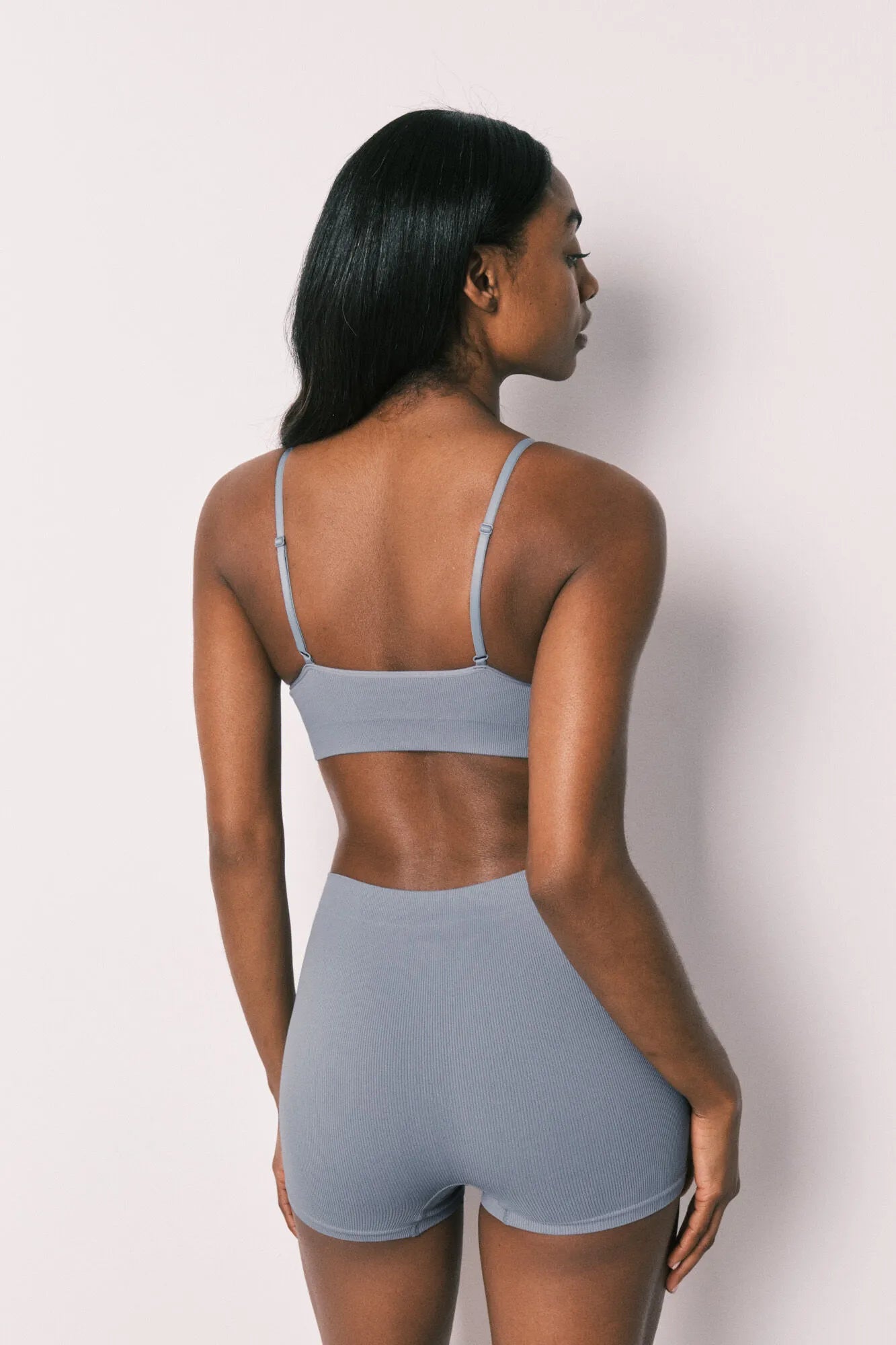 Women Secret Light Blue Women Blue Plain Seamless Triangle Top SKU: 4023900_18 Image 04