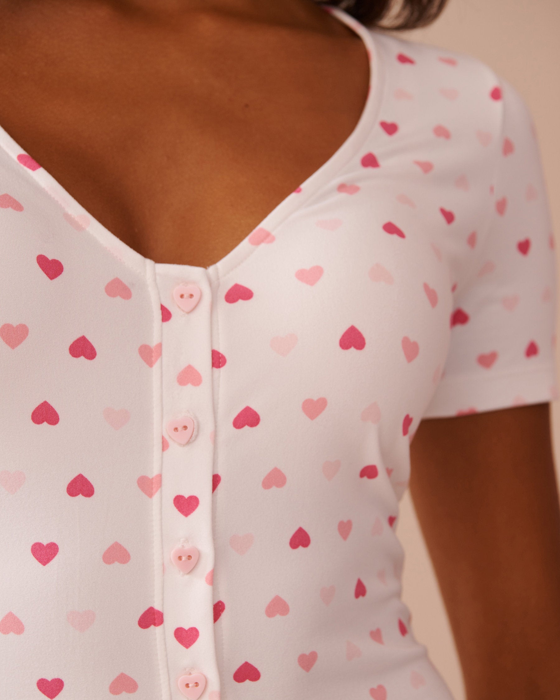 La Vie en Rose_Teddy Bear Print Super Soft Short Sleeve Romper_40300053_P10464_03