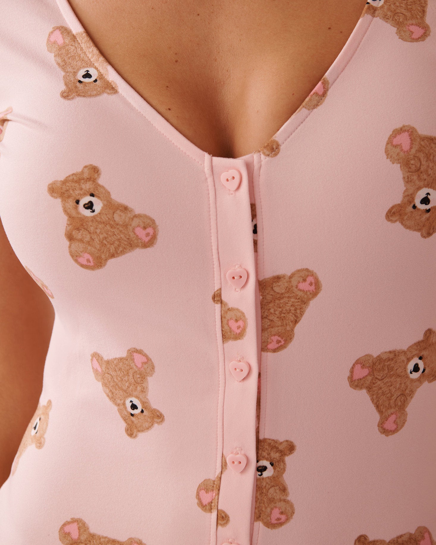La Vie en Rose_Teddy Bear Print Super Soft Short Sleeve Romper_40300053_P60309_03
