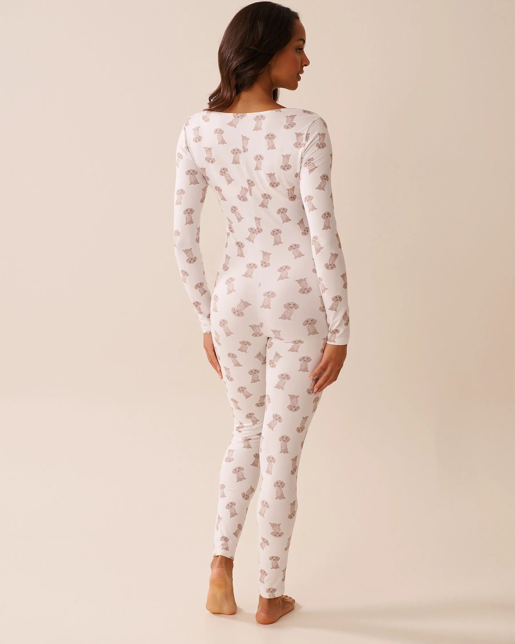 La Vie en Rose_Snow White Dachshund_Dashshund Print Super Soft Jumpsuit_40300059_P10524_03