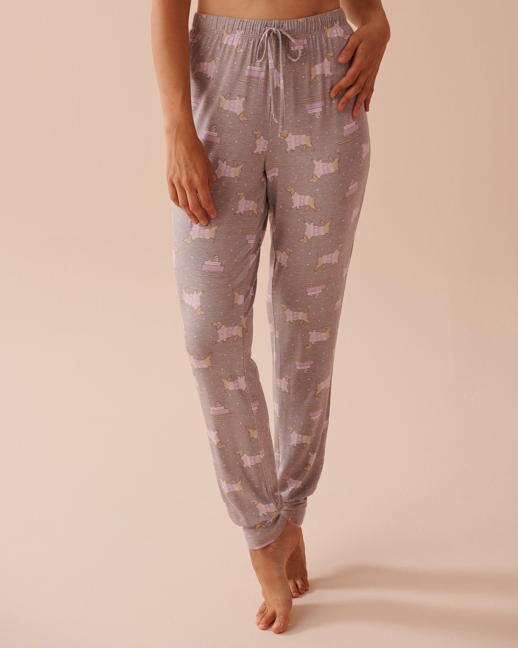 Teddy Bear Print Long Sleeve PJ Set_40400071_P00385_04