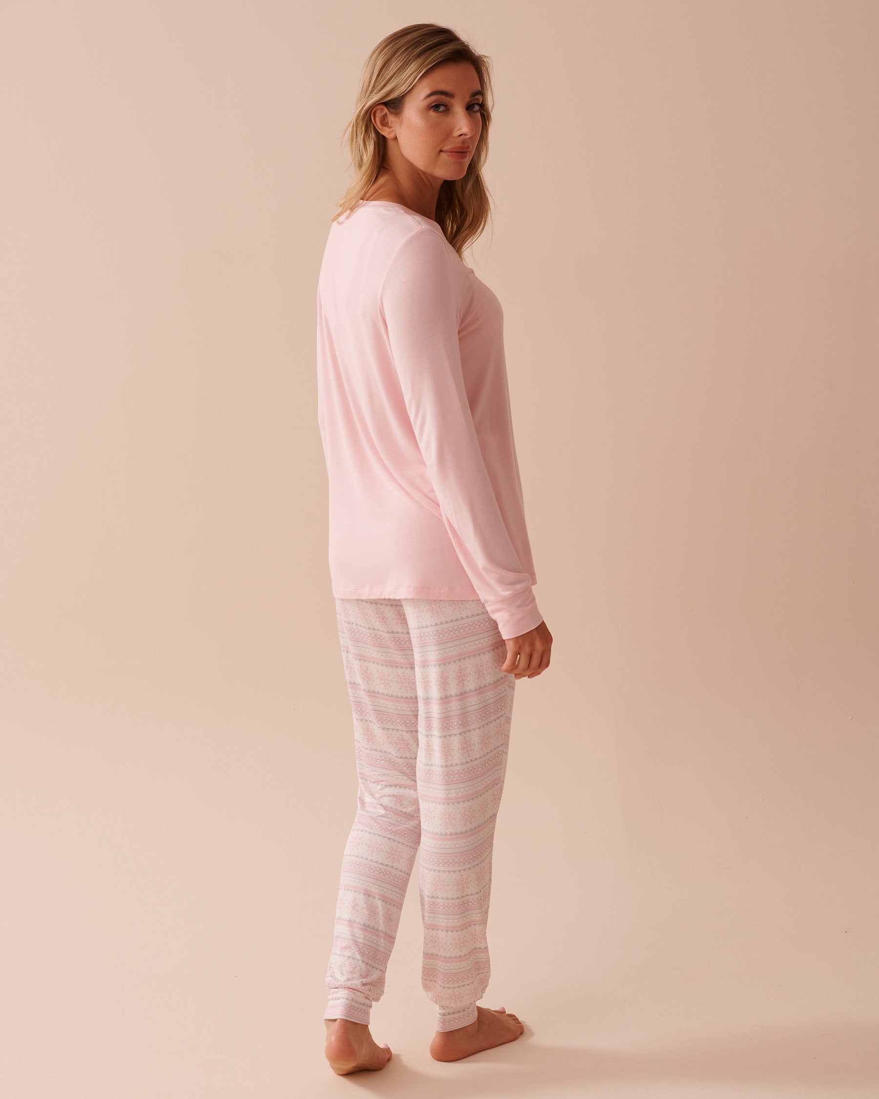 Teddy Bear Print Long Sleeve PJ Set_40400071_P60287_02