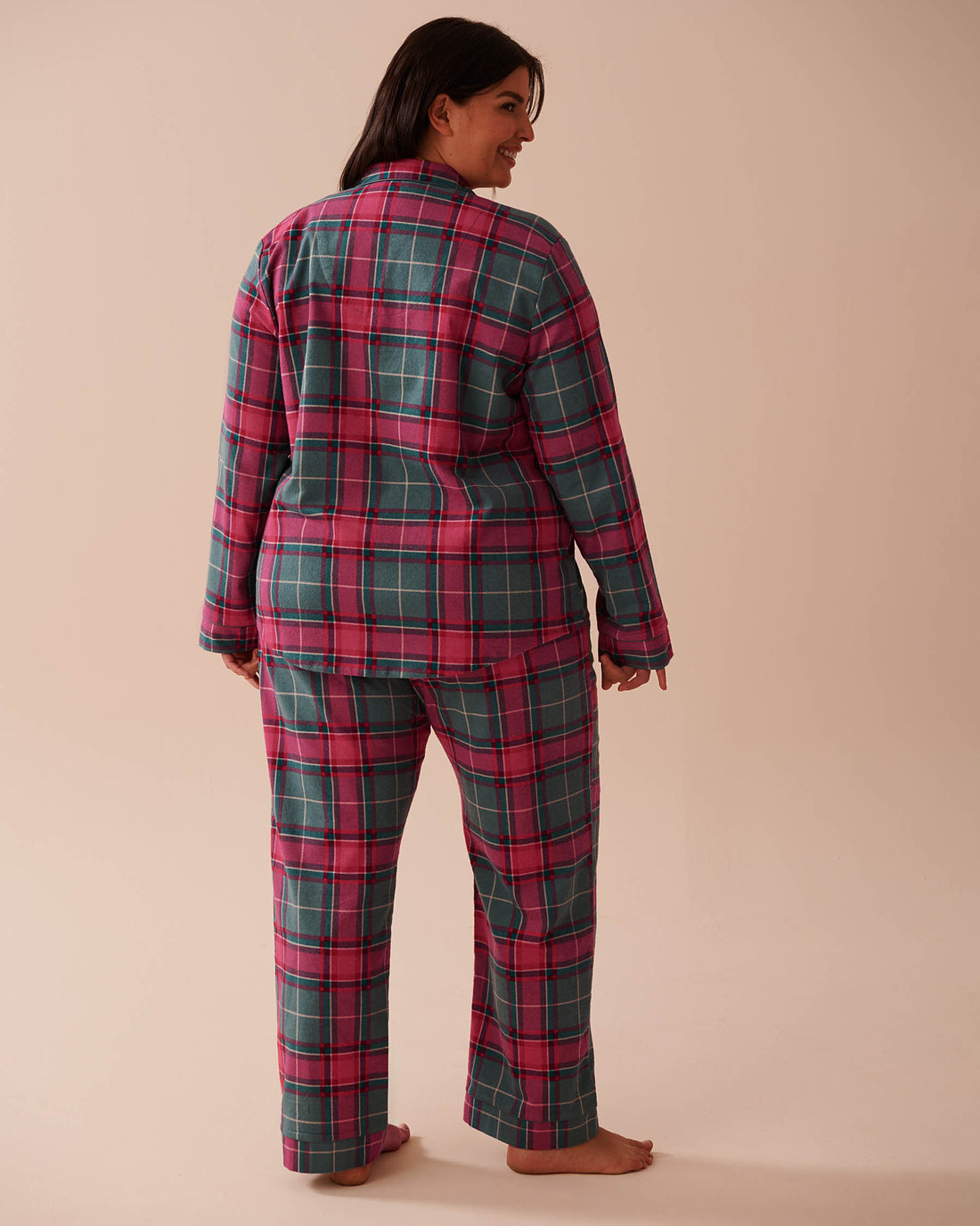 Teddy Bear Print Flannel PJ Set_40400073_P40377_02