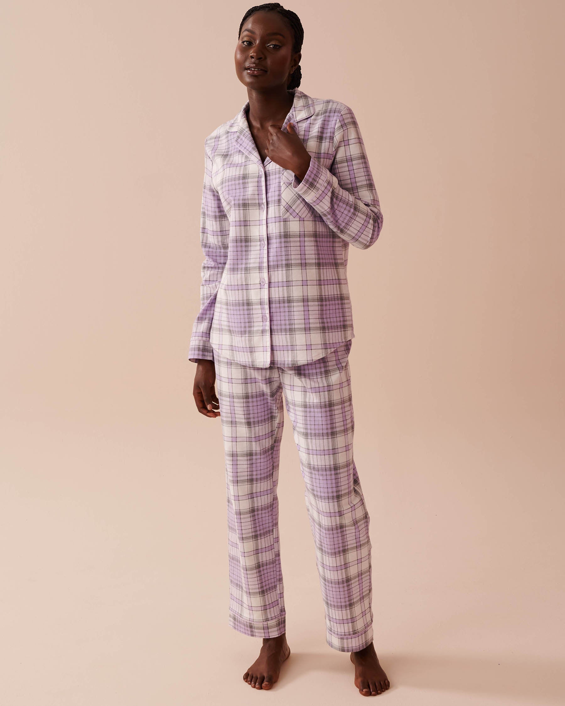 Teddy Bear Print Flannel PJ Set_40400073_P50082_03