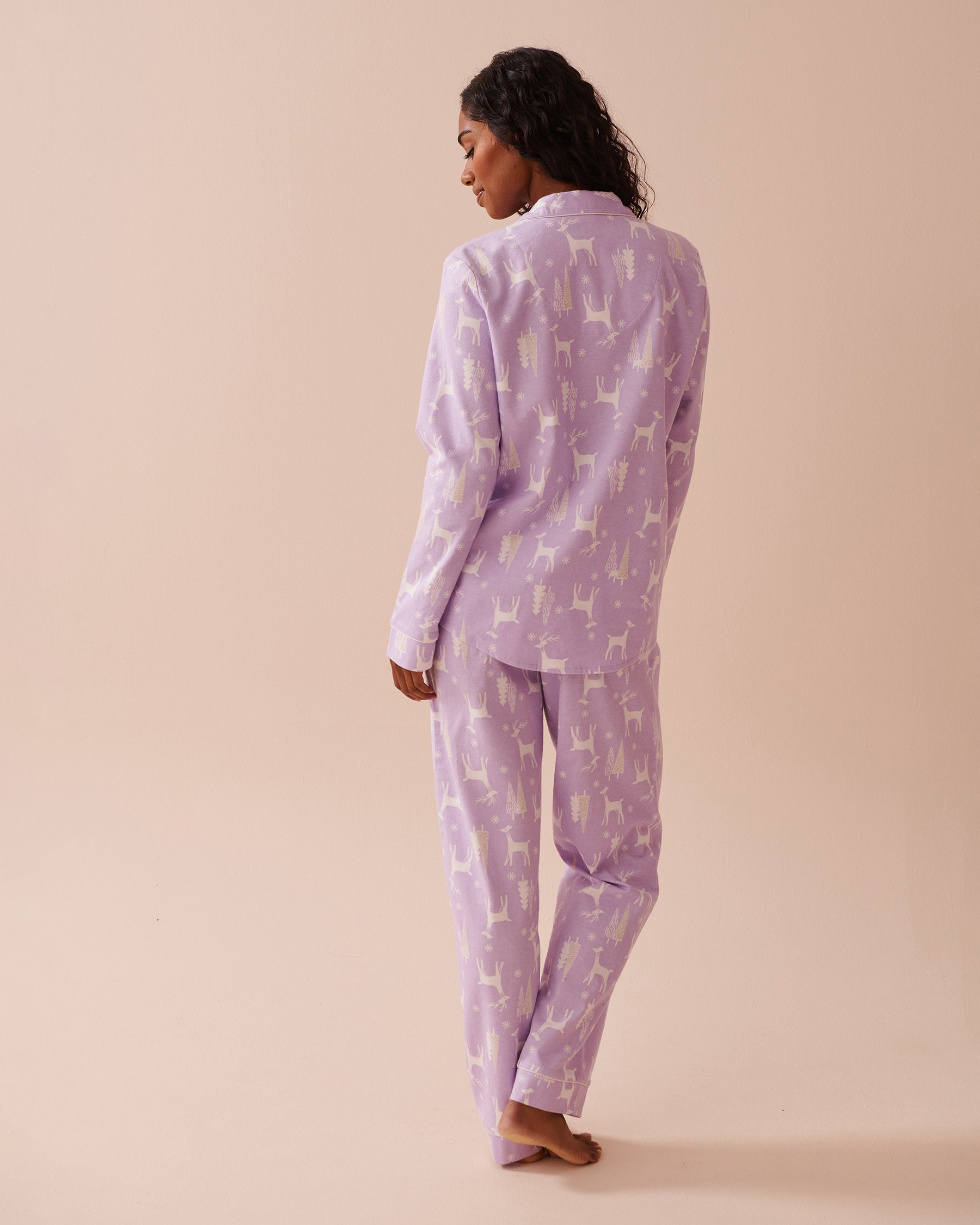 Teddy Bear Print Flannel PJ Set_40400073_P50083_03