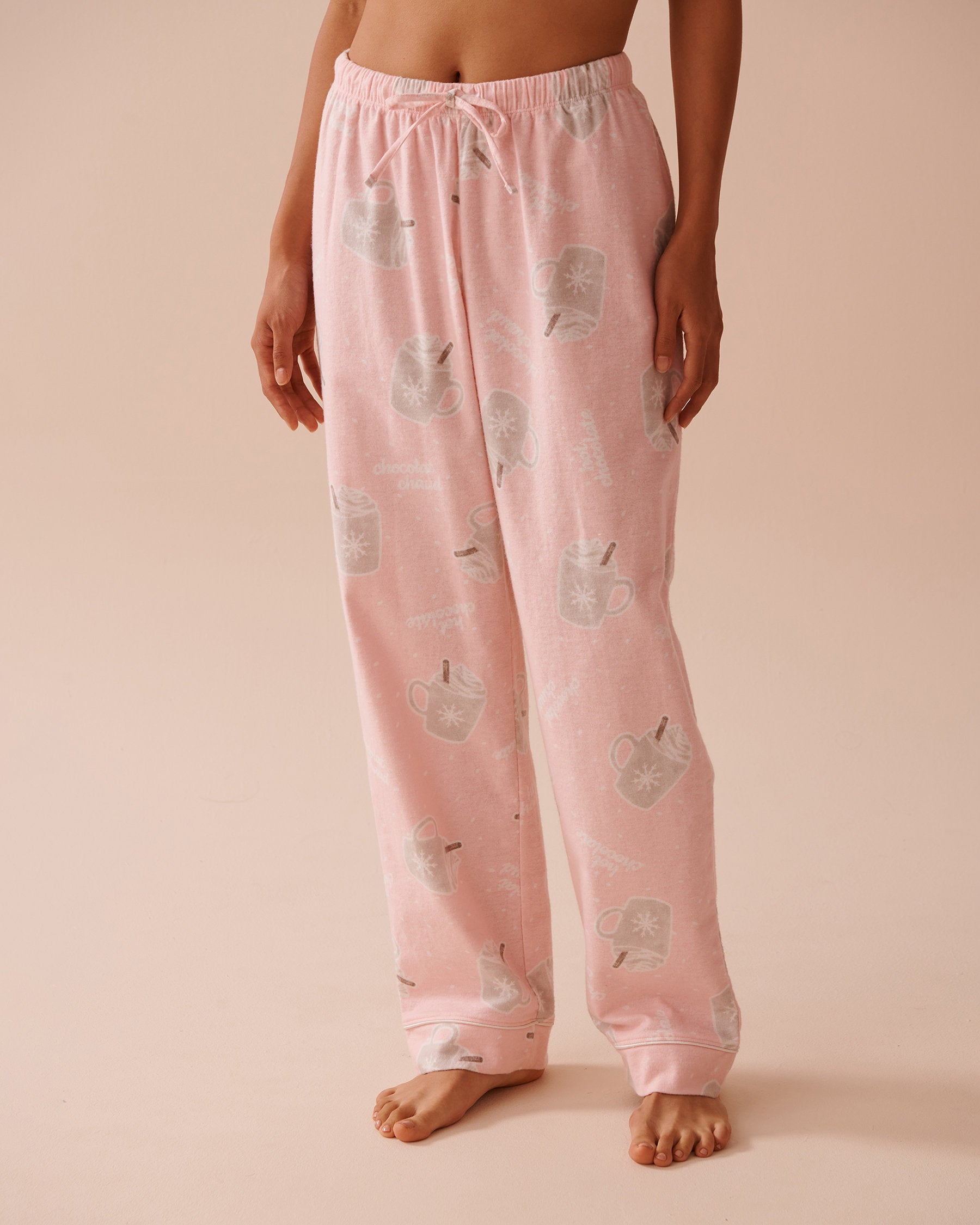 Teddy Bear Print Flannel PJ Set_40400073_P60285_04