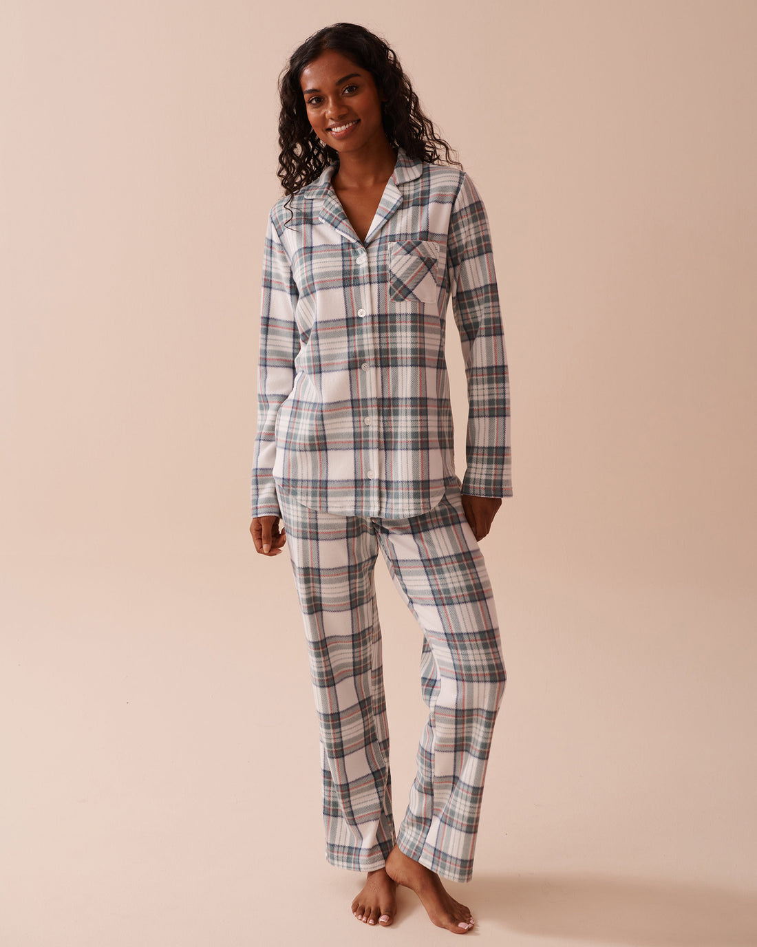 Deer Print Micropolar PJ Set_40400074_P10438_01