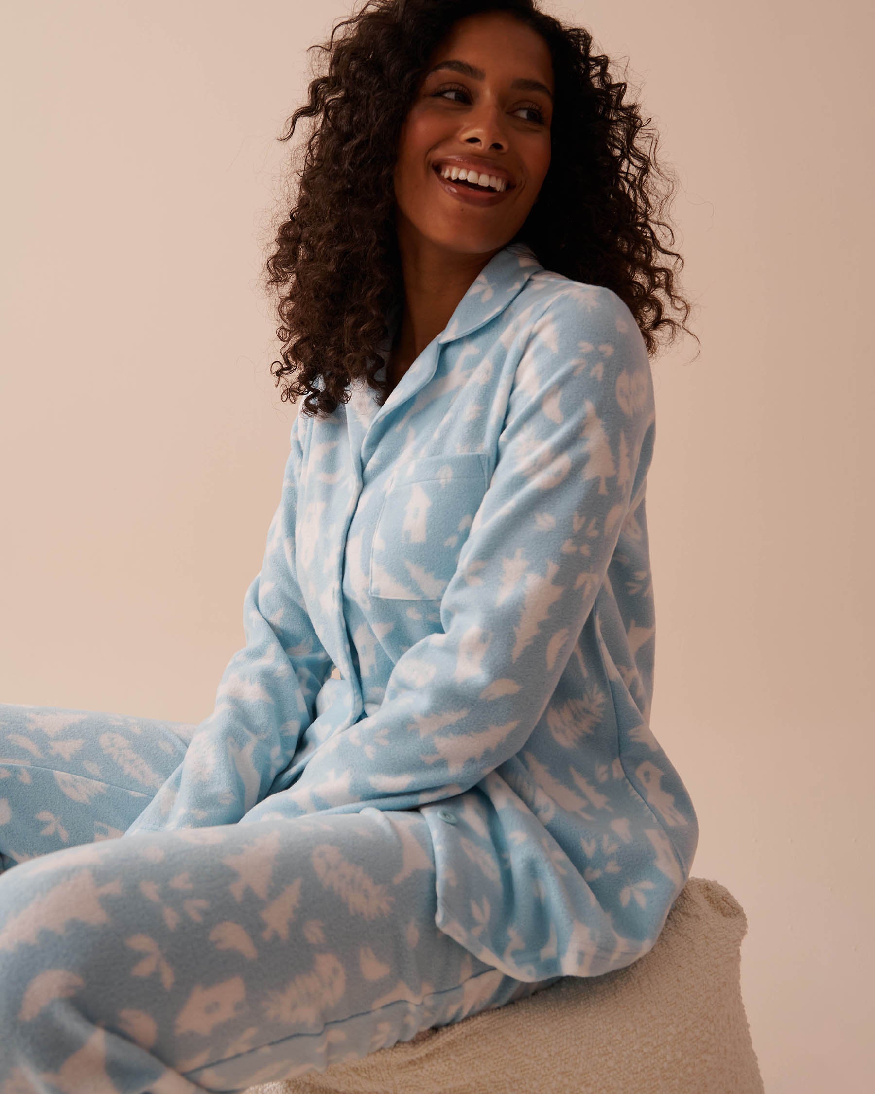 Deer Print Micropolar PJ Set_40400074_P40370_03