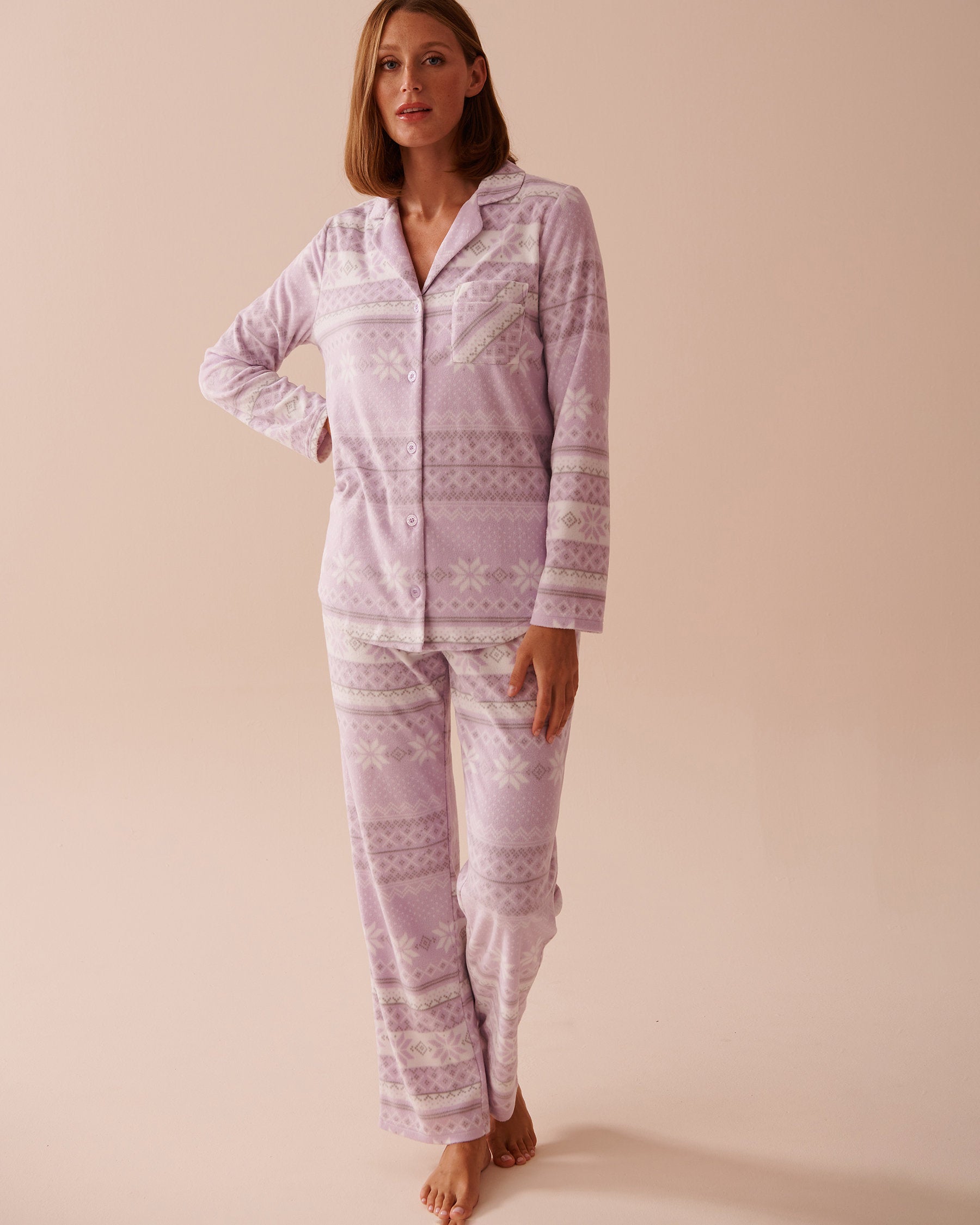 Deer Print Micropolar PJ Set_40400074_P50081_01