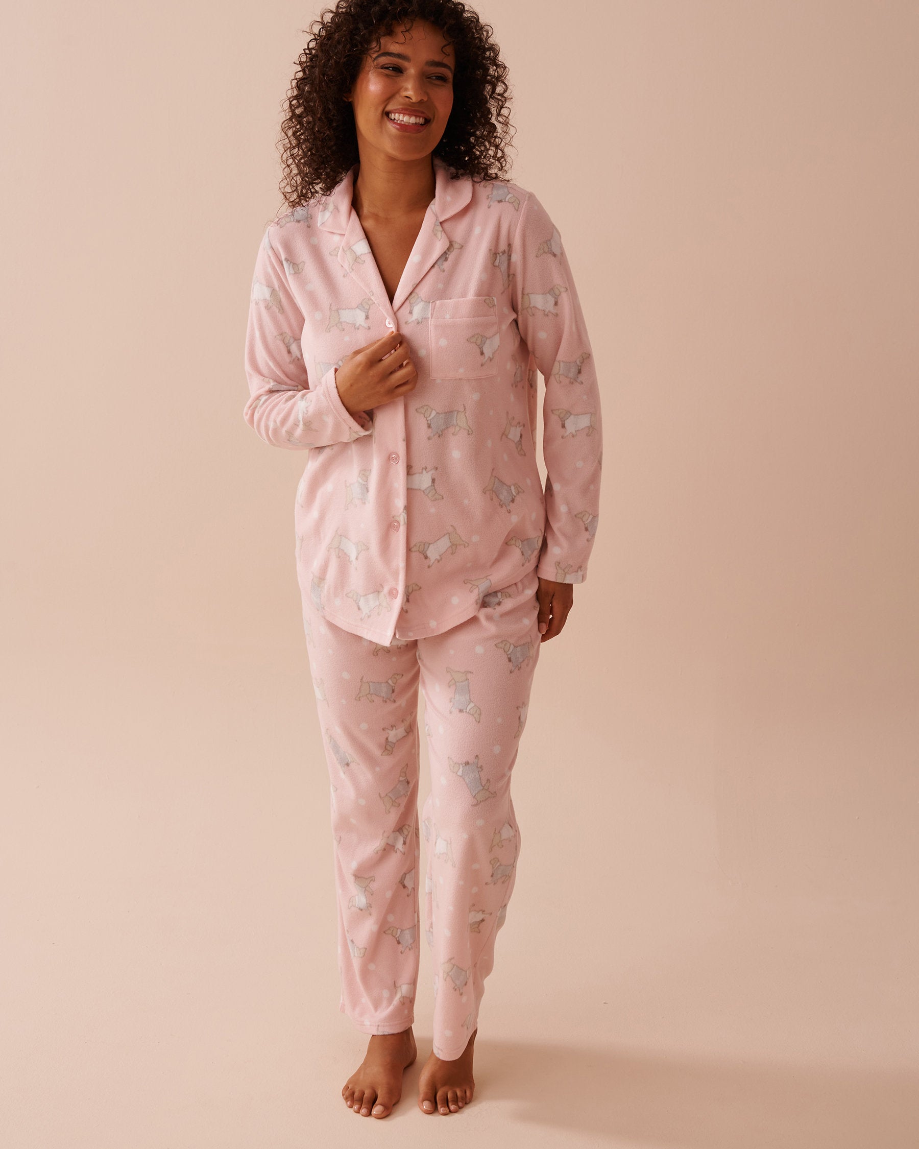Deer Print Micropolar PJ Set_40400074_P60283_03