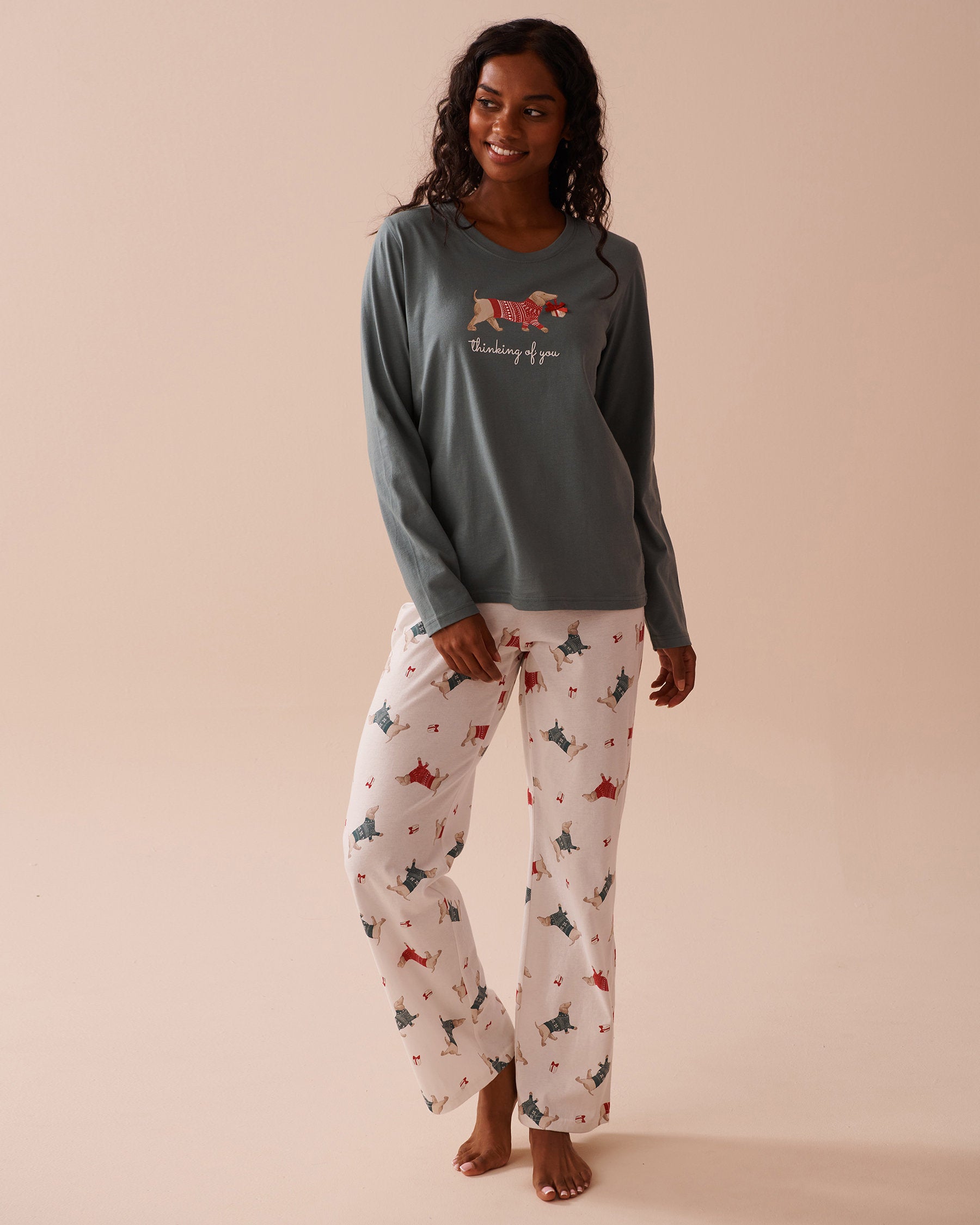 Blue Plaid Cotton PJ Set_40400075_P10443_01