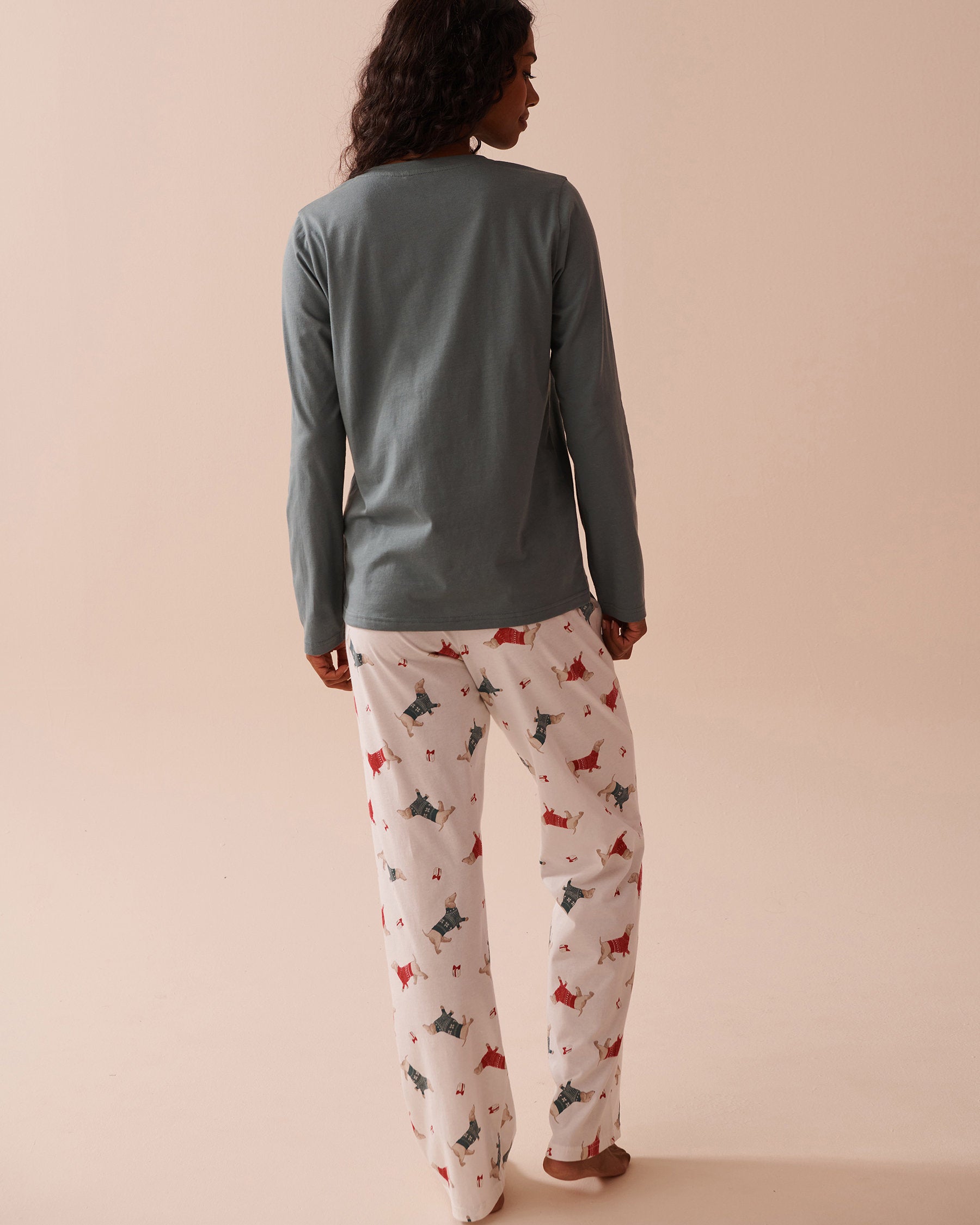 Blue Plaid Cotton PJ Set_40400075_P10443_02