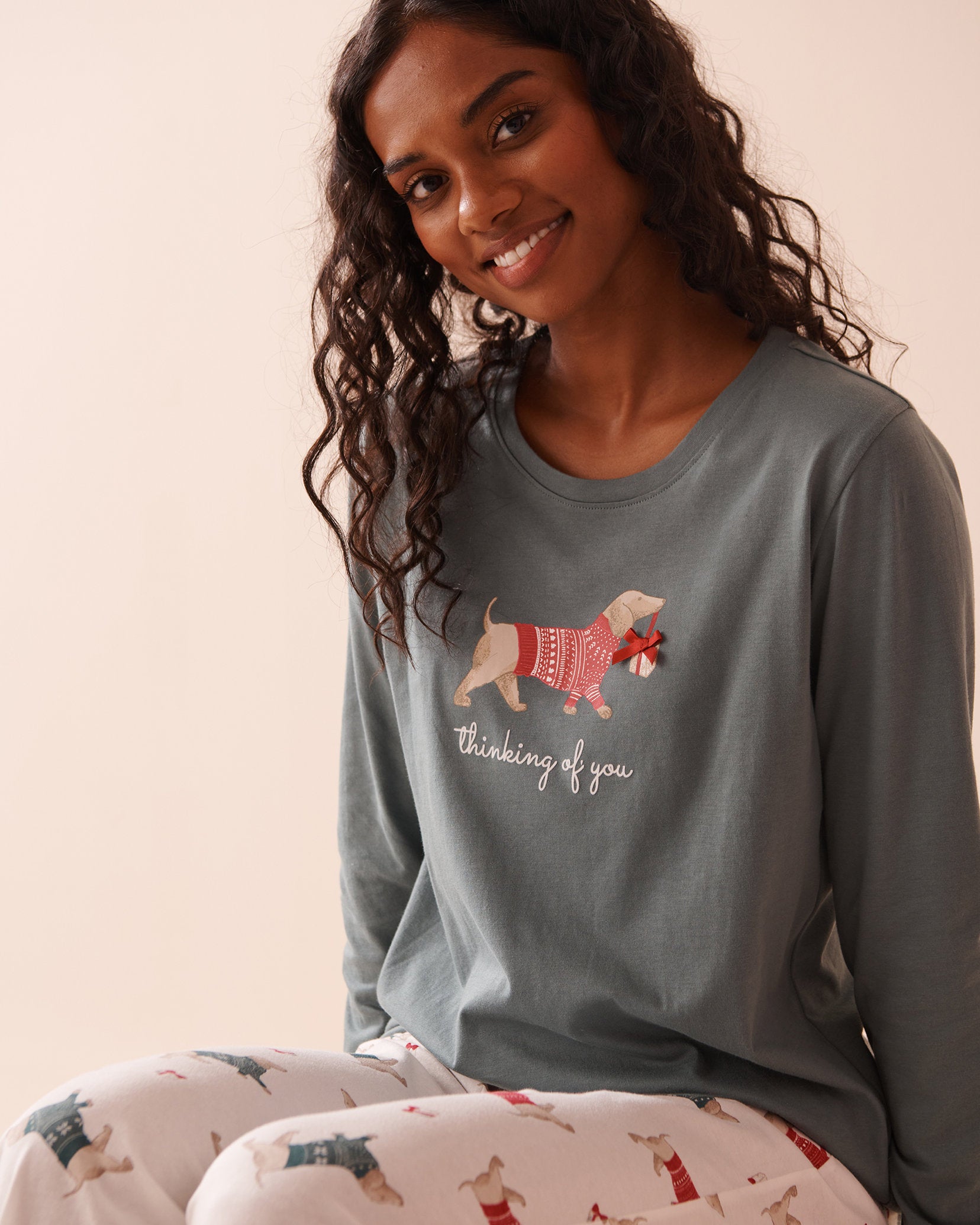 Blue Plaid Cotton PJ Set_40400075_P10443_06