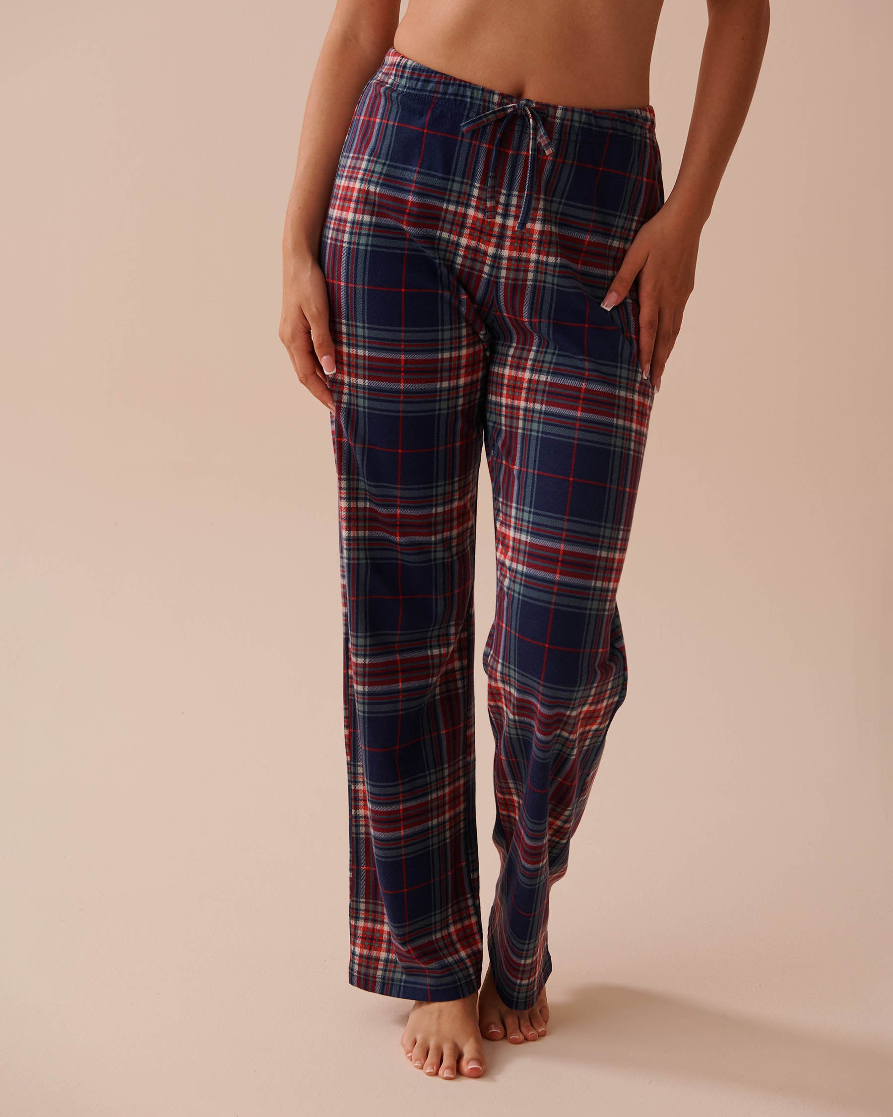 Blue Plaid Cotton PJ Set_40400075_P40376_04