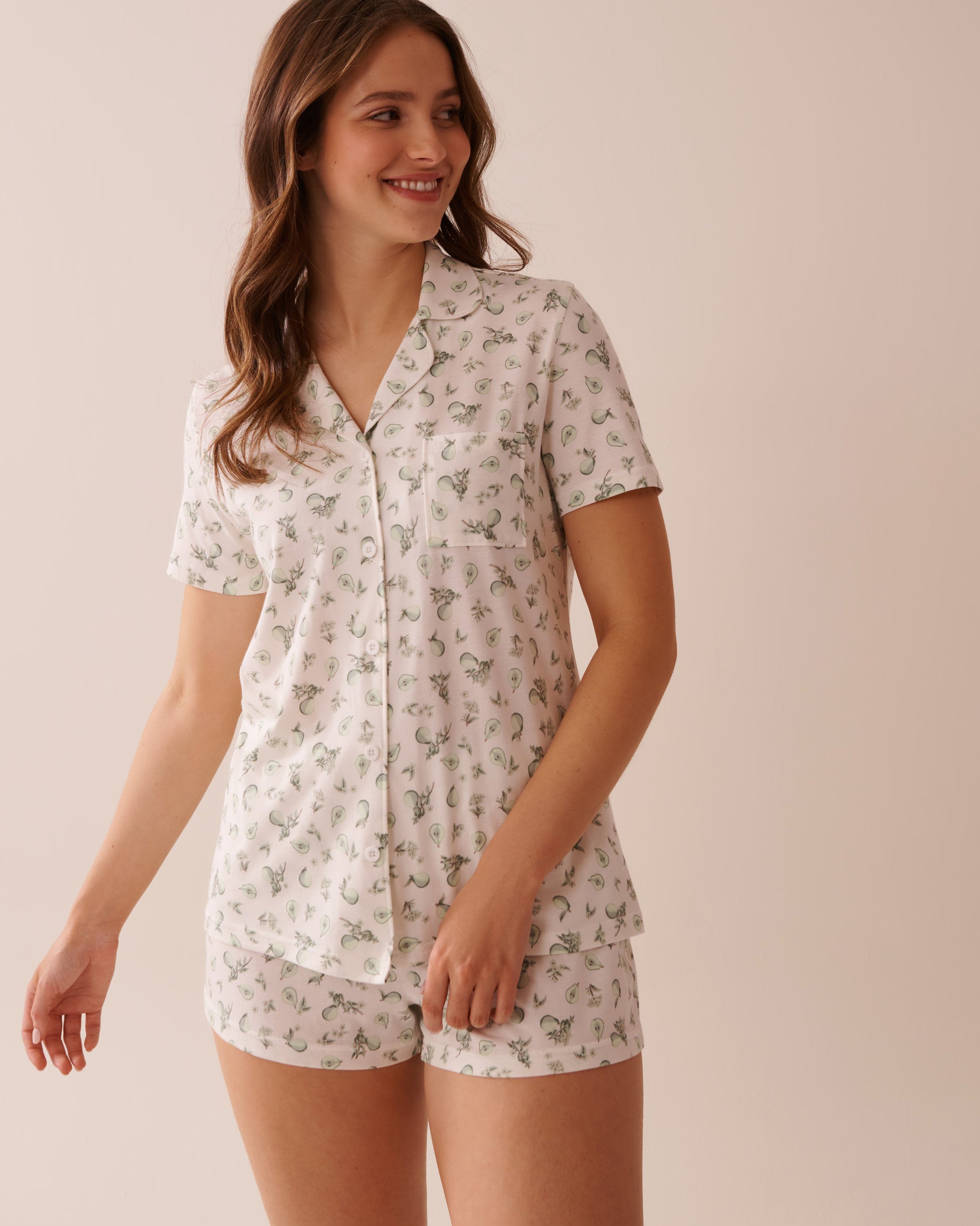 La Vie en Rose_Pear Print Shirt PJ Set_40400081_P10501_01