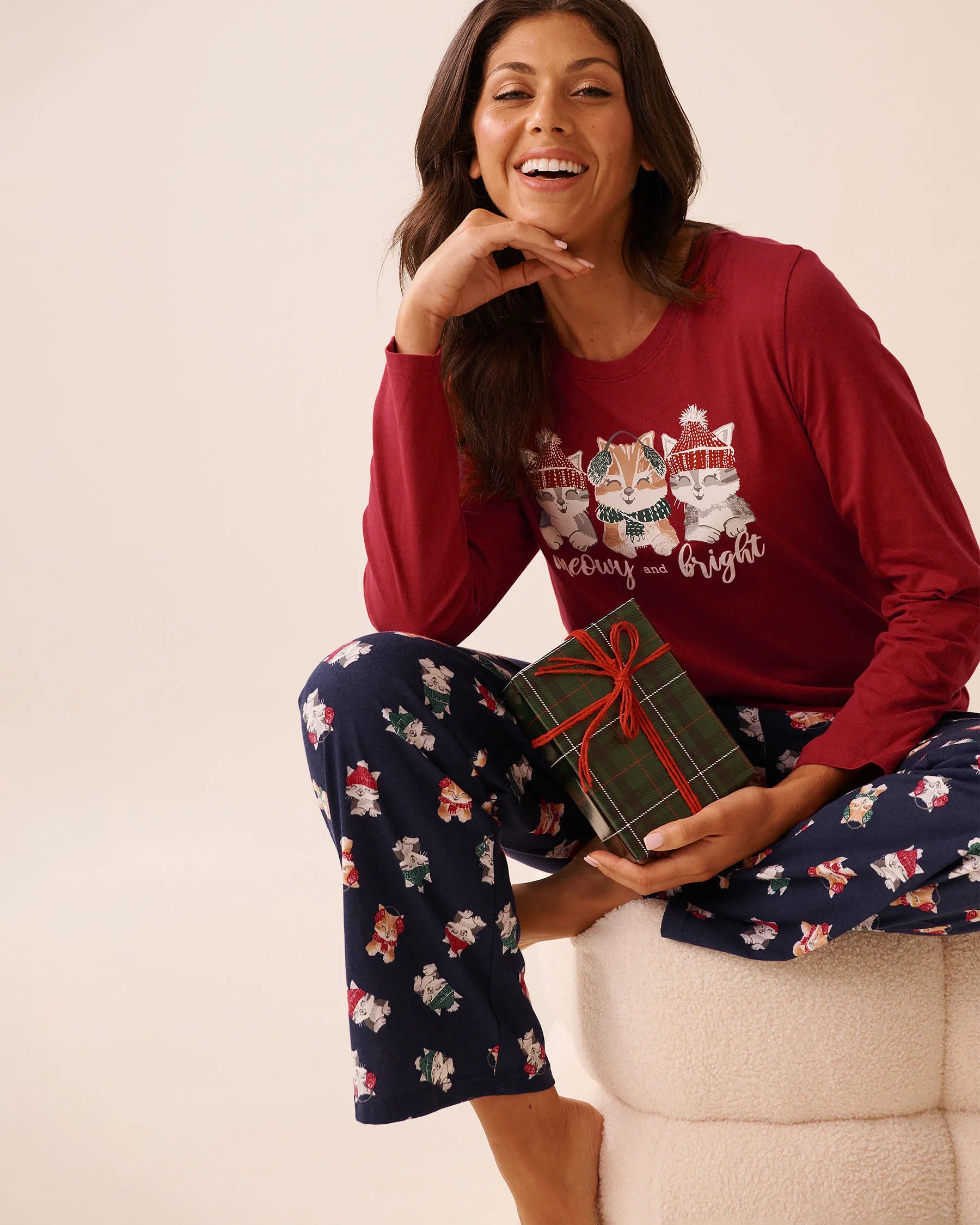 La Vie en Rose_Evening Blue Cat_Kitten Print Cotton Pj Set_40400087_P40492_06