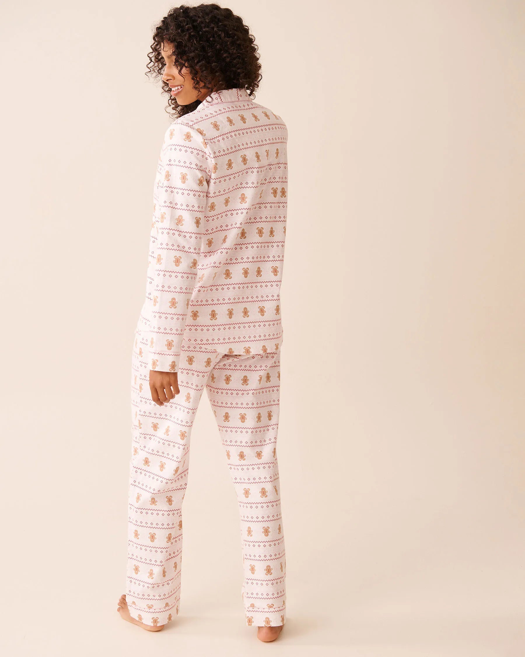 La Vie en Rose_Snow White Gingerbread_Gingerbread Print Flannel Pj Set_40400089_P10536_02
