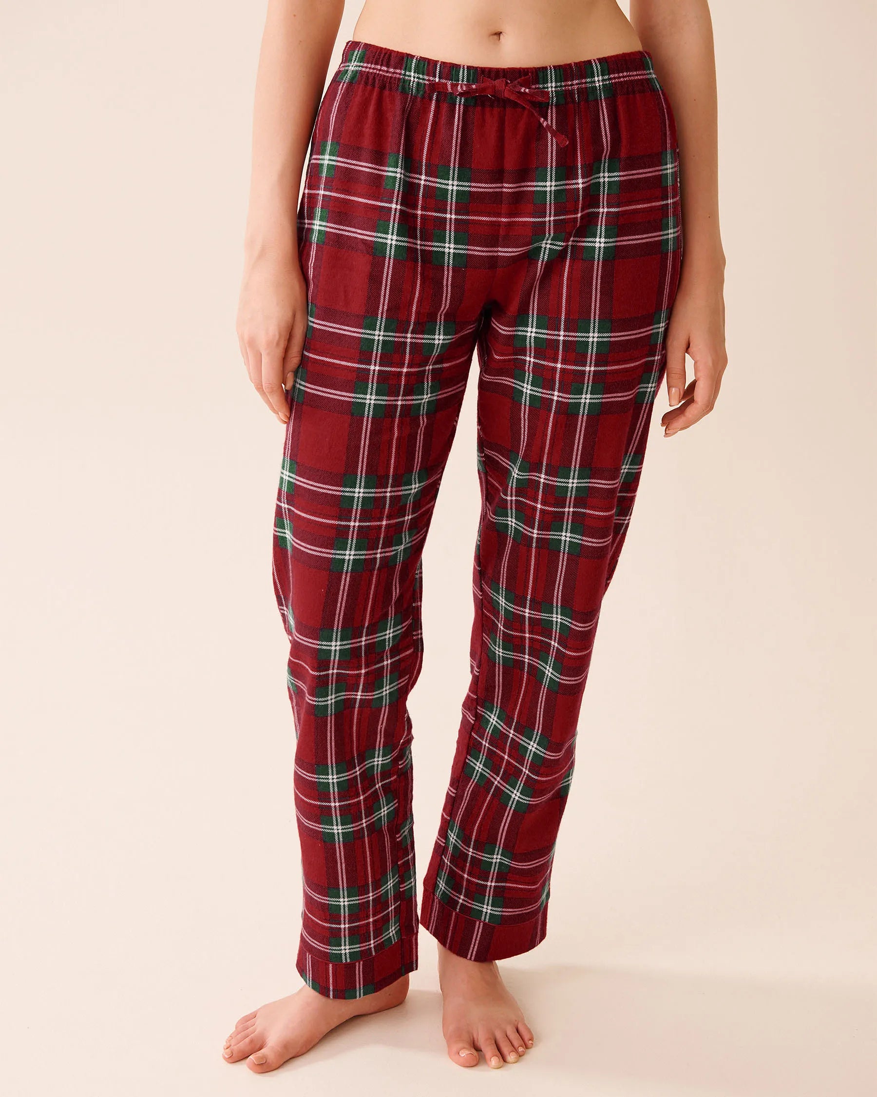 La Vie en Rose_Savvy Red Plaid_Red Plaid Flannel Pj Set_40400089_P60411_04