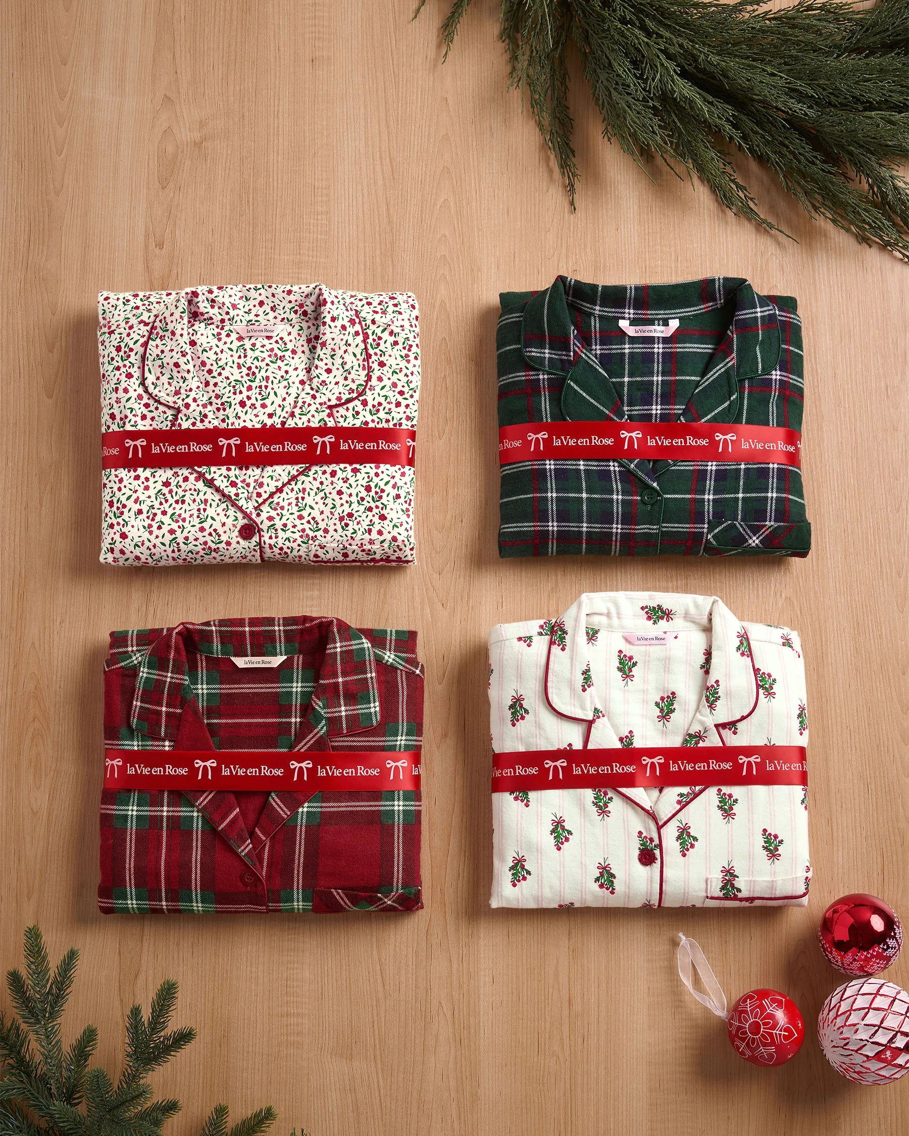 La Vie en Rose_Savvy Red Plaid_Red Plaid Flannel Pj Set_40400089_P60411_06