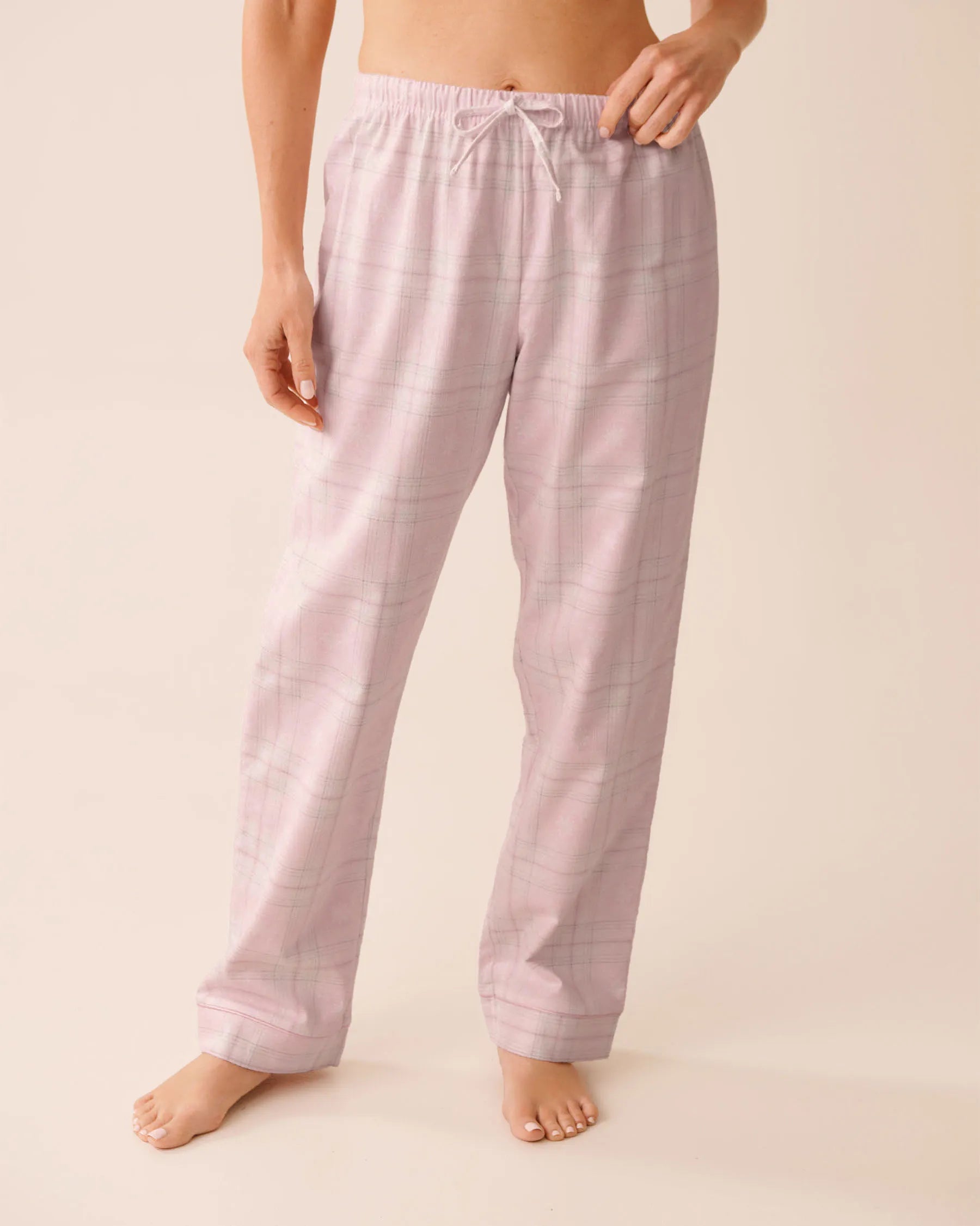 La Vie en Rose_Cherry Blossom Plaid_Pink Plaid Flannel Pj Set_40400089_P60413_04
