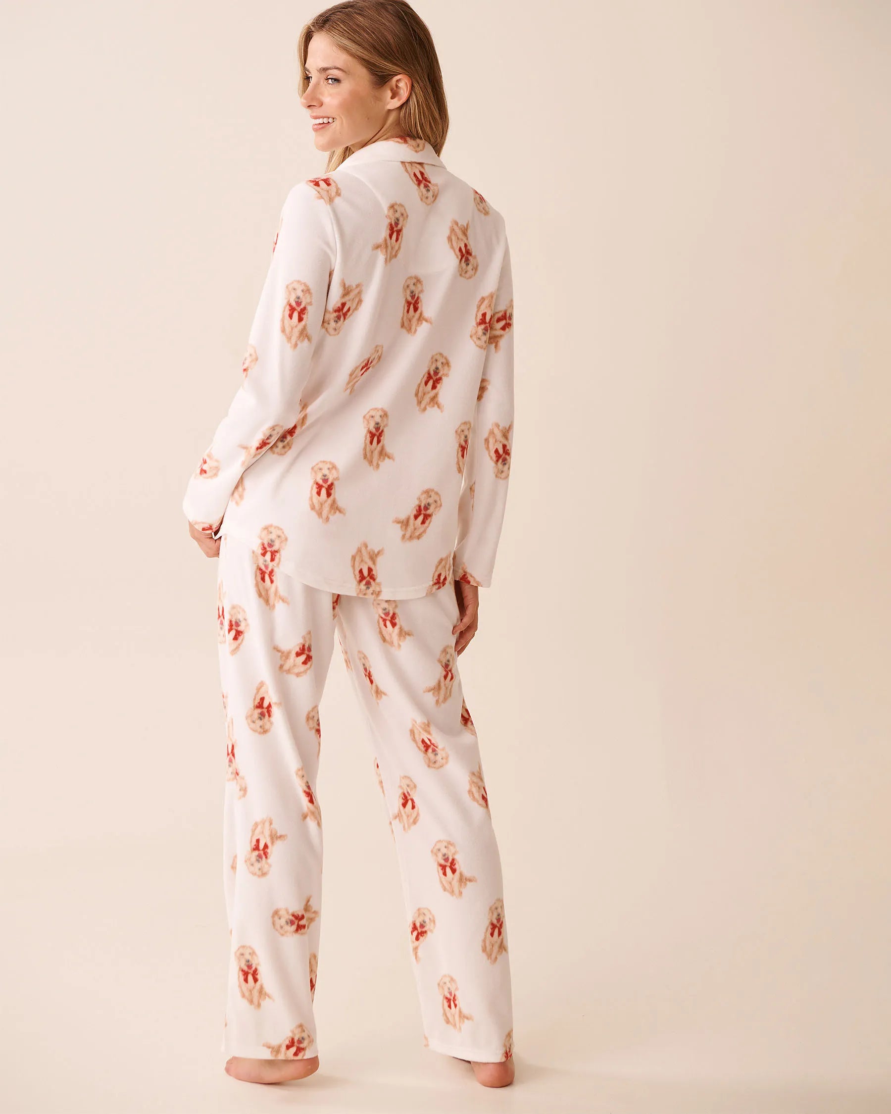 La Vie en Rose_Snow White Dogs_Dog Print Microfleece Pj Set_40400090_P10541_02