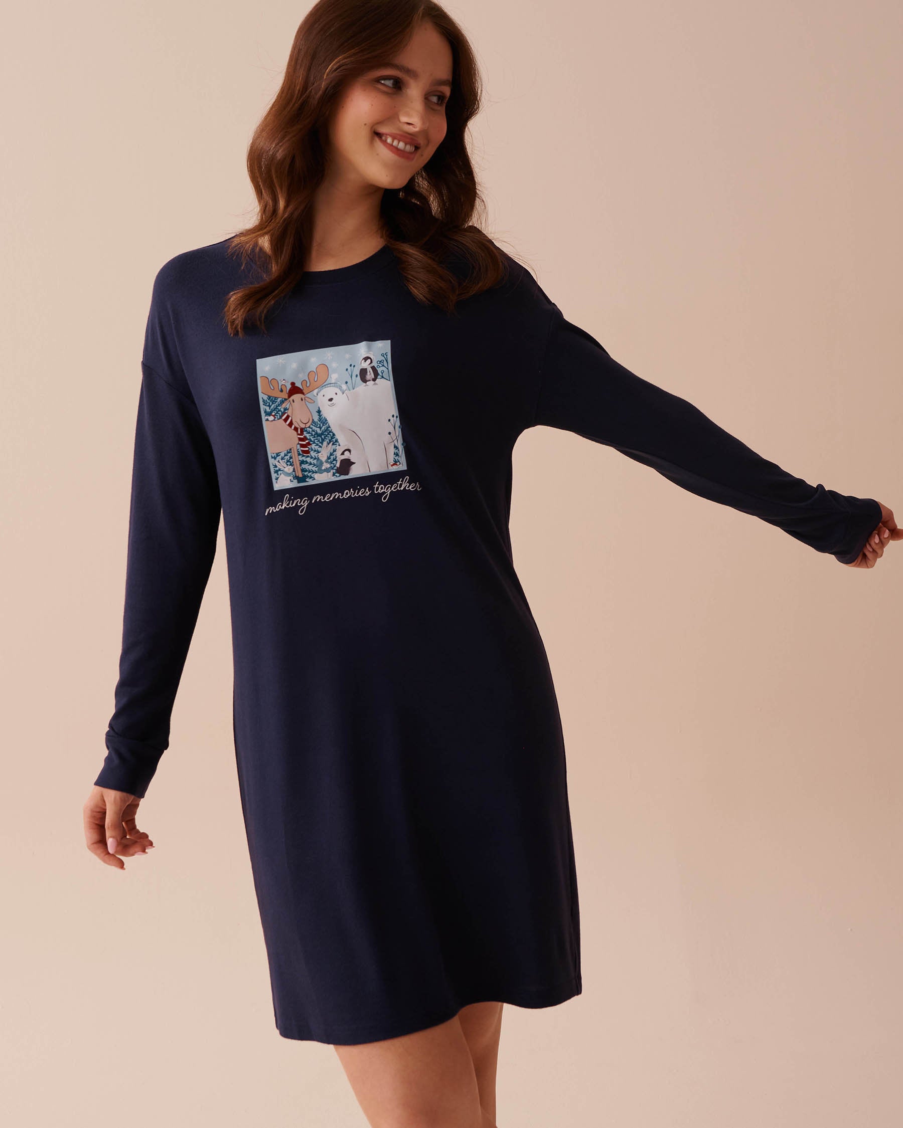 Animal Print Recycled Fibers Sleepshirt_40500400_40009_01