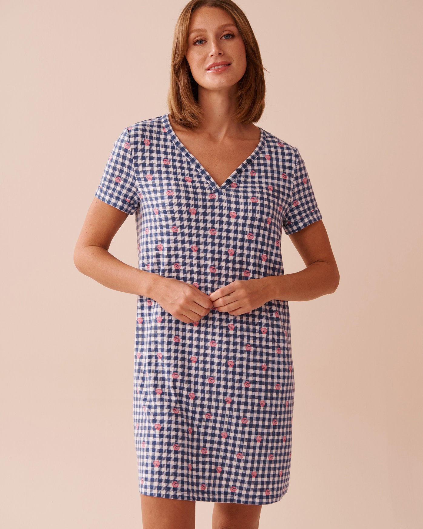 La Vie en Rose_Heart and Letter Print Recycled Fibers Sleepshirt_40500401_P40414_01