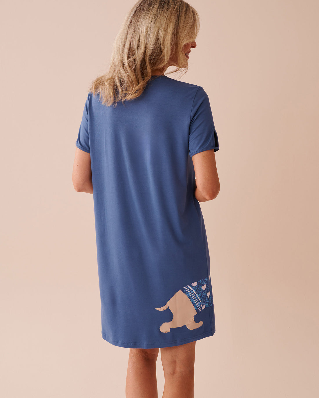 La Vie en Rose_Dog Print Super Soft Short Sleeve Sleepshirt_40500402_40170_02