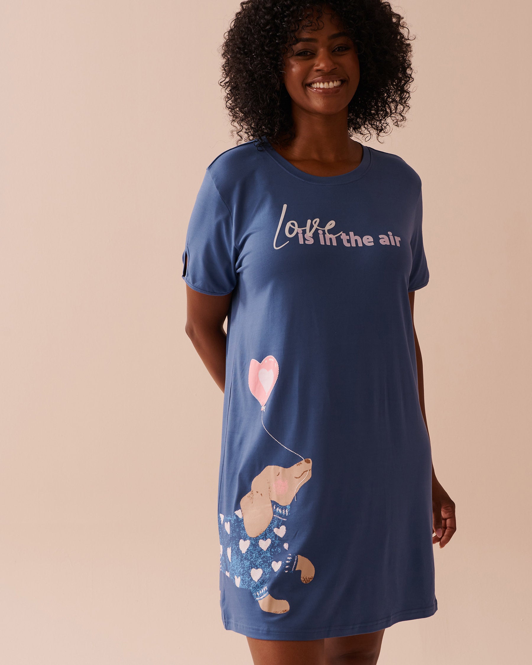 La Vie en Rose_Dog Print Super Soft Short Sleeve Sleepshirt_40500402_40170_06