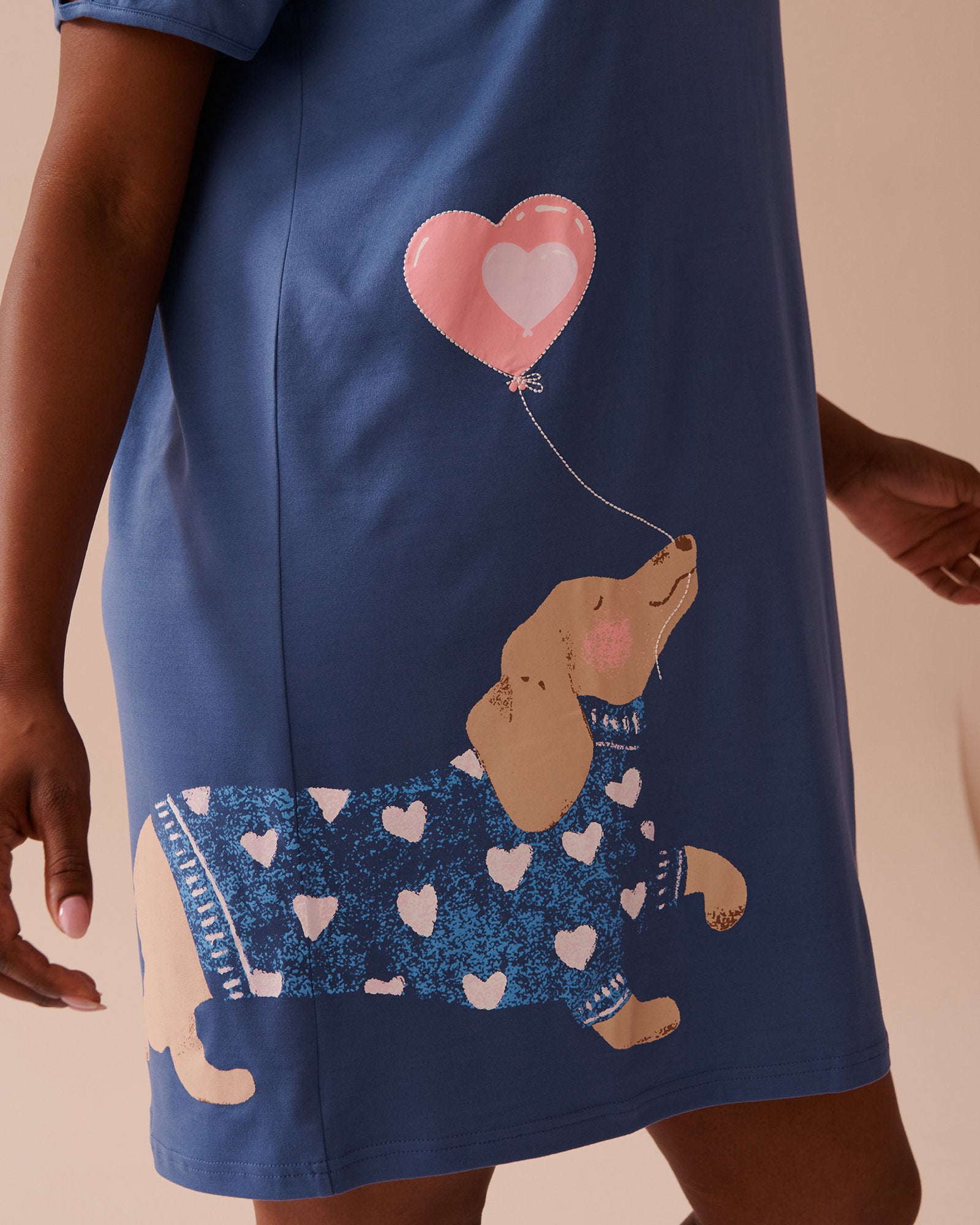 La Vie en Rose_Dog Print Super Soft Short Sleeve Sleepshirt_40500402_40170_08