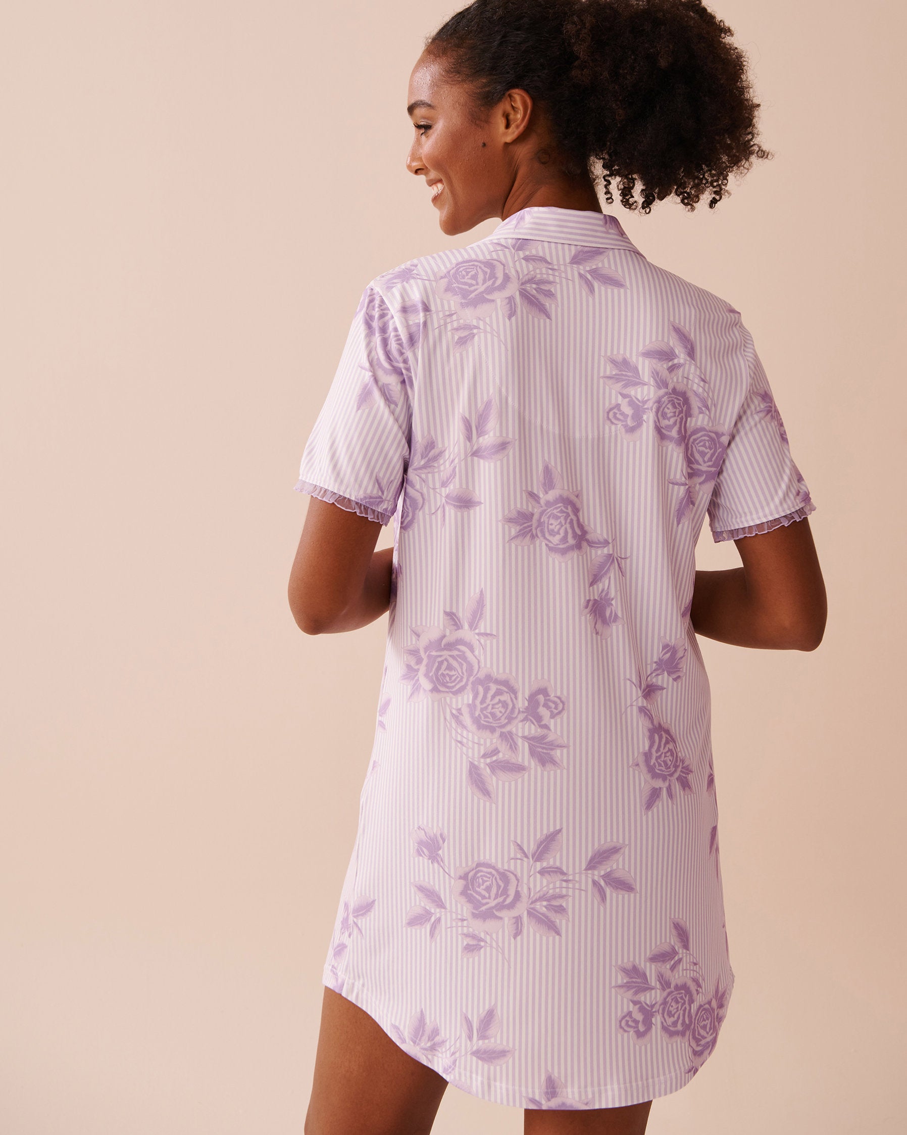 La Vie en Rose_Lilac Rose Print Super Soft Sleepshirt_40500404_P50087_02