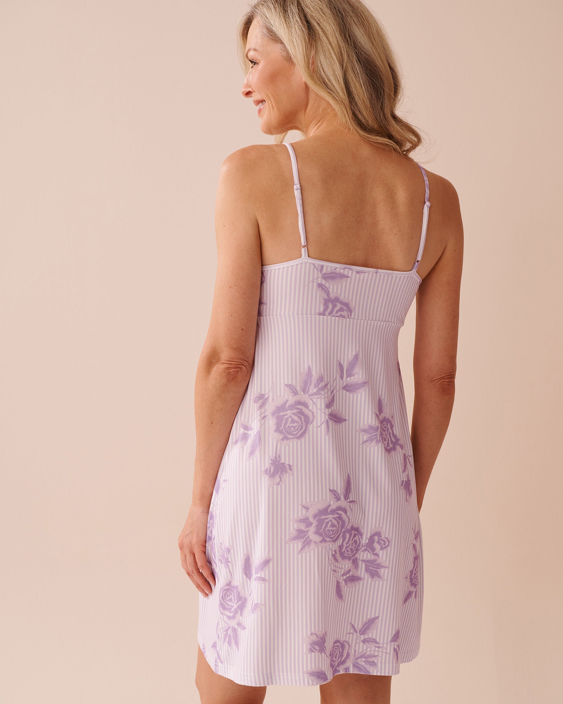 La Vie en Rose_Lilac Rose Print Super Soft Nightie_40500405_P50087_06