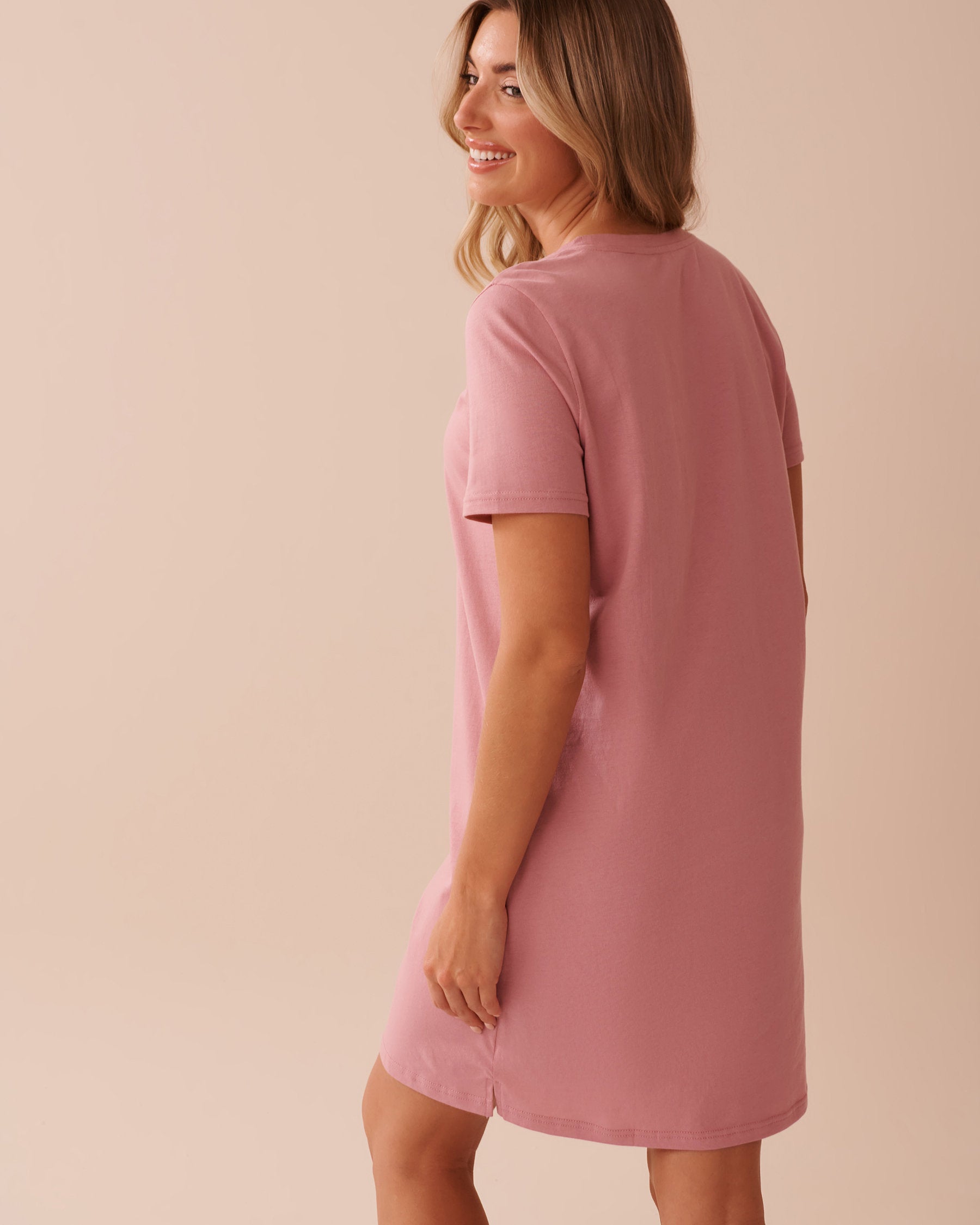 La Vie en Rose_Bee Print Cotton Short Sleeve Sleepshirt_40500412_60077_02