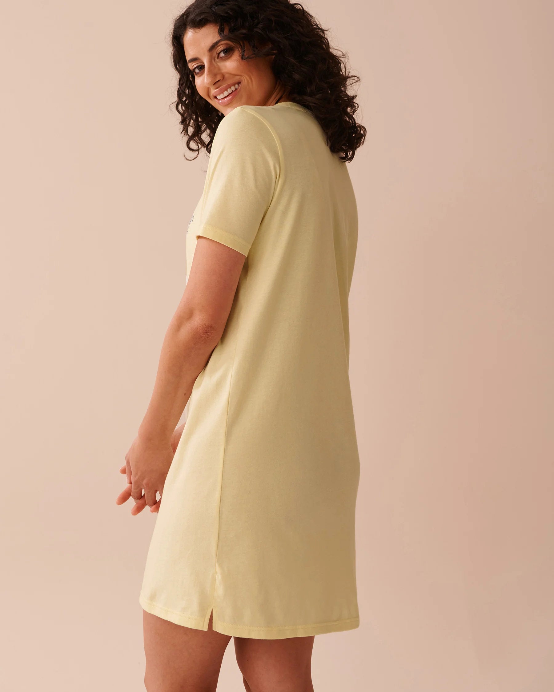 La Vie en Rose_Bee Print Cotton Short Sleeve Sleepshirt_40500412_70033_02