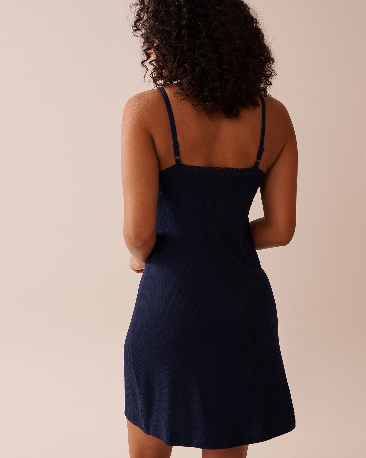 La Vie en Rose_Lace Trim Ribbed Jersey Nightie_40500416_40099_05