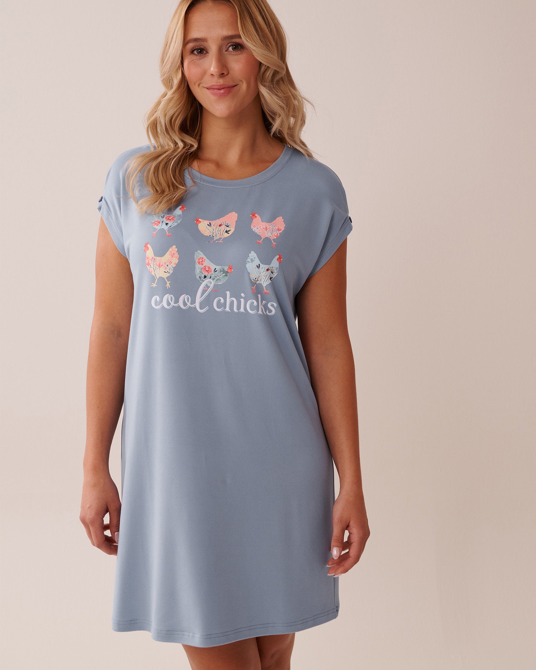 La Vie en Rose_Chicken Print Super Soft Sleepshirt_40500420_40050_01