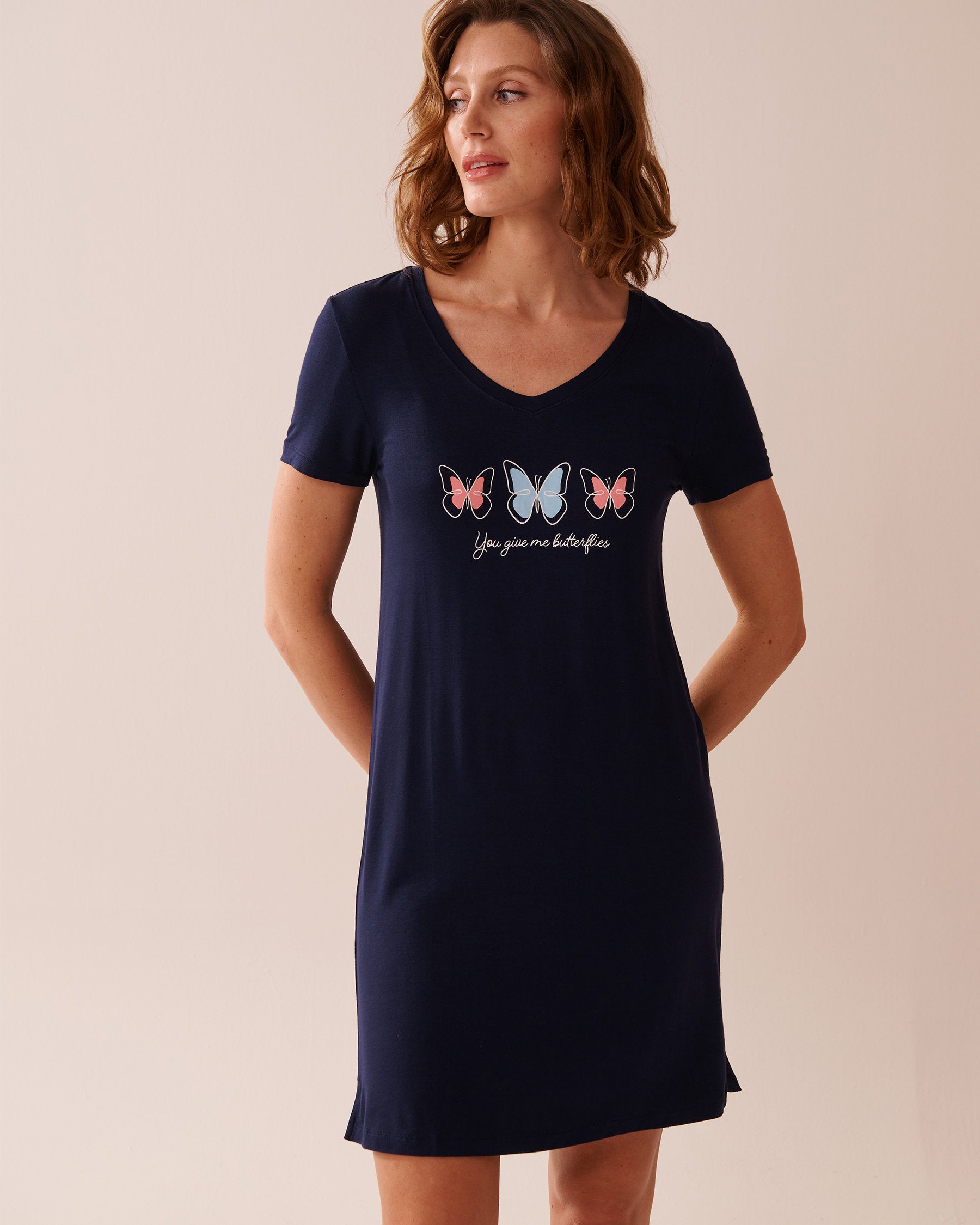 La Vie en Rose_Soft Jersey Short Sleeve Sleepshir_40500426_40099_01