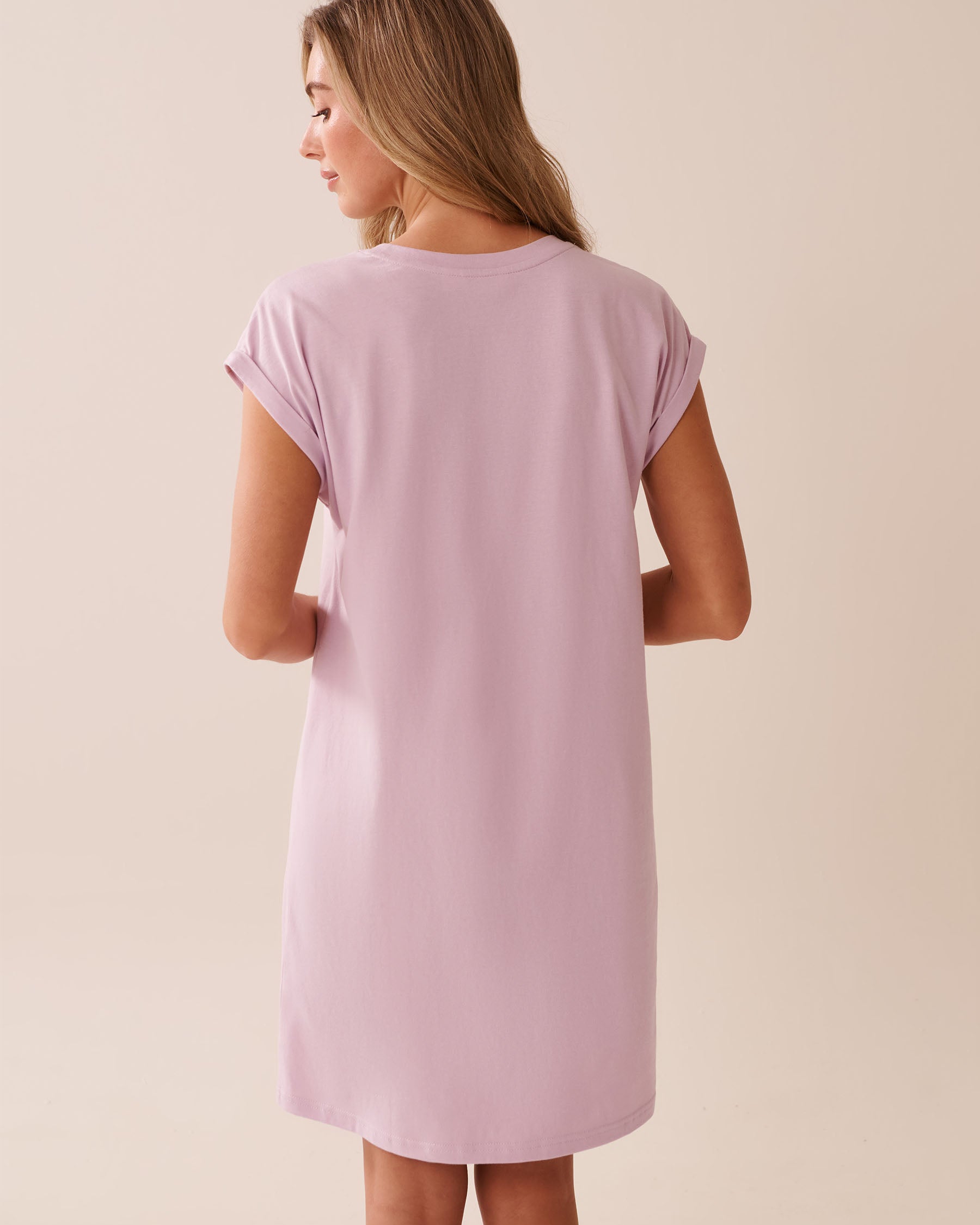 La Vie en Rose_Lavender Frost_Mouse Print Cotton Short Sleeve Sleepshirt_40500442_50057_02