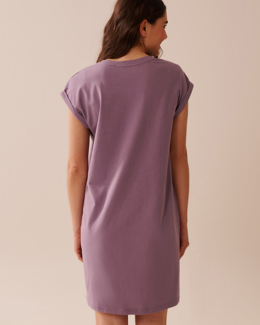 La Vie en Rose_Grapeade_Weekend Print Cotton Short Sleeve Sleepshirt_40500442_50058_02