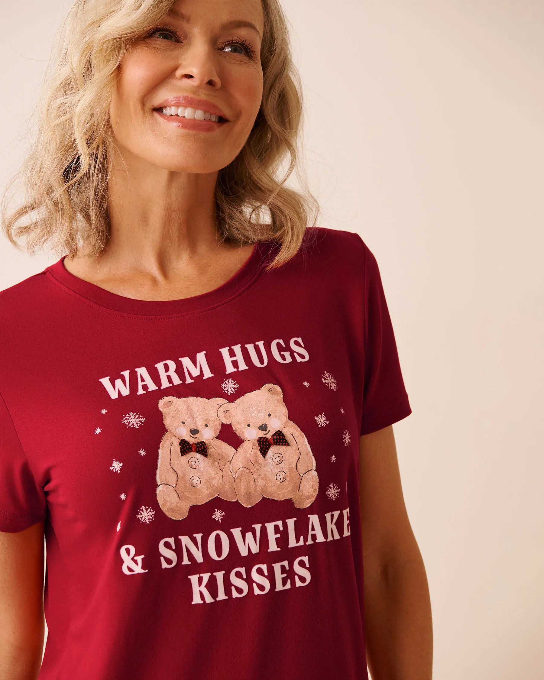 La Vie en Rose_Savvy Red_Teddy Bear Print Super Soft Sleepshirt_40500464_60215_03