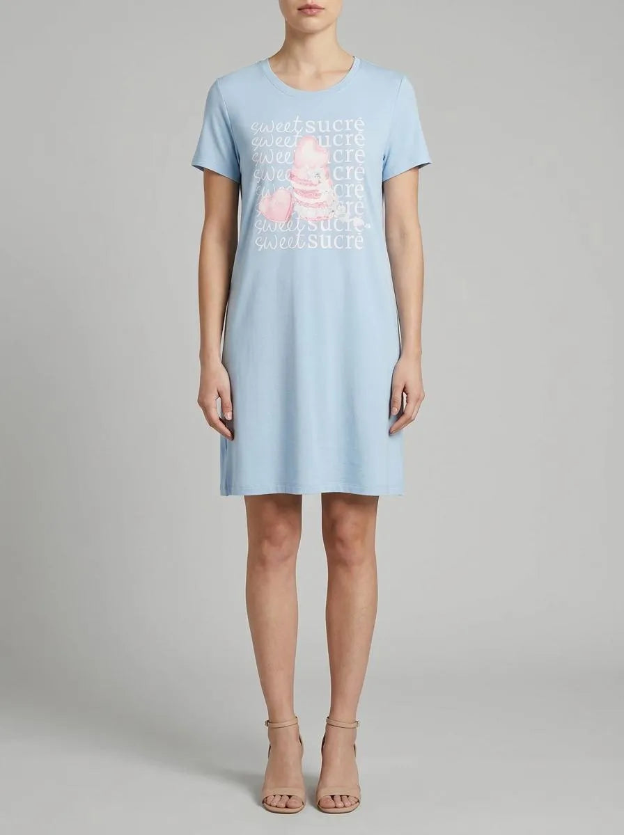 La Vie en Rose Windsurfer Women Heart Macaron Print Super Soft Sleepshirt SKU: 40500472_40264 Image 00