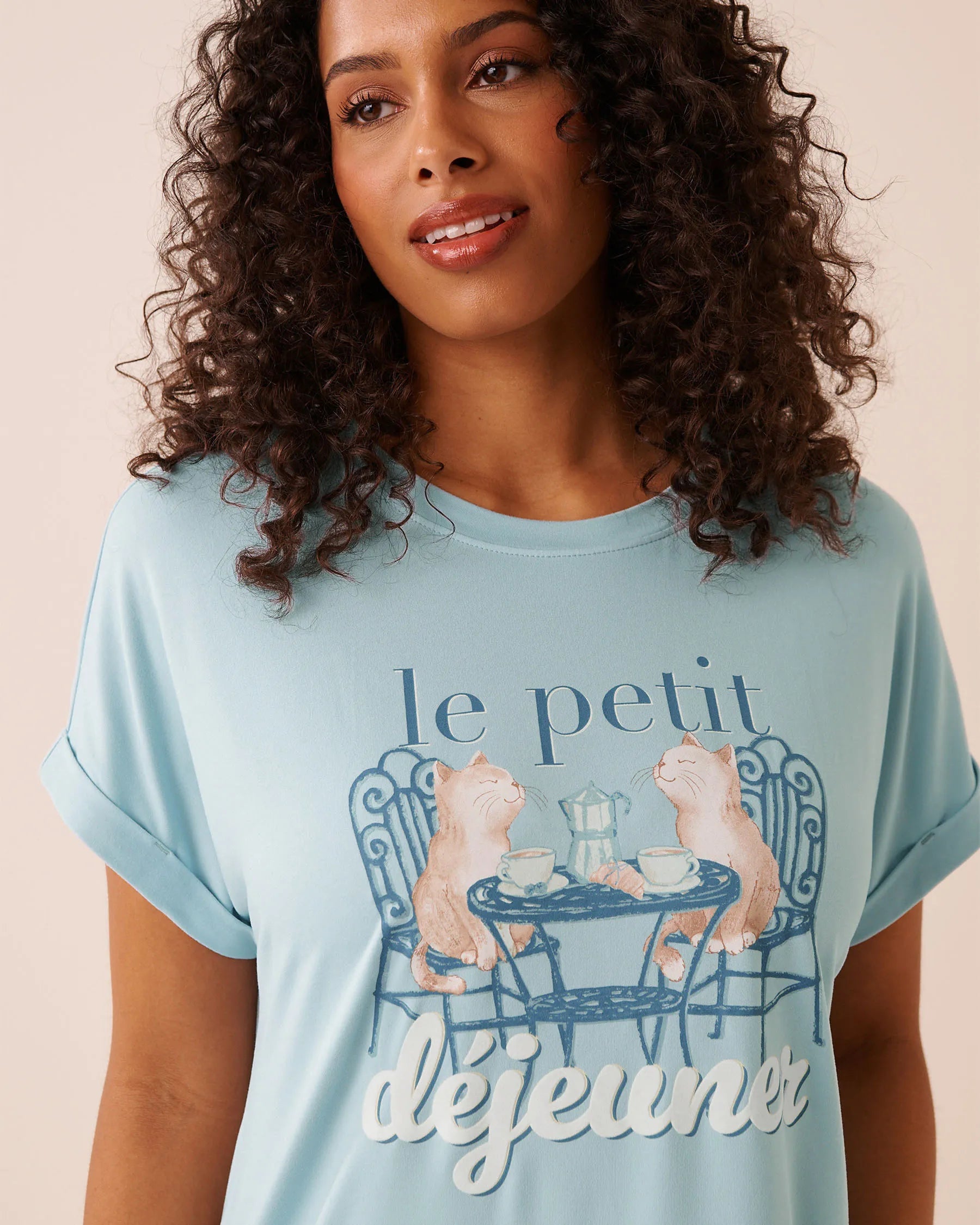 La Vie en Rose Stratosphere Women Brunch Print Super Soft Sleepshirt SKU: 40500484_40274 Image 03