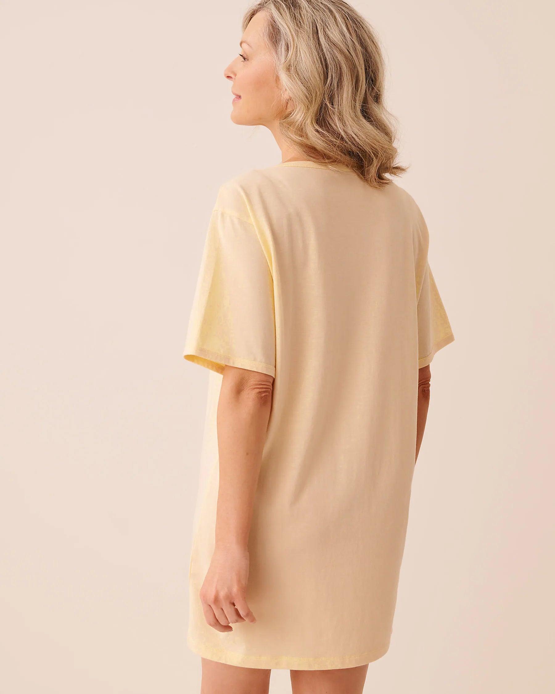 La Vie en Rose Apricot Gelato Women Pancake Print Cozy Soft Jersey Sleepshirt SKU: 40500487_70043 Image 02