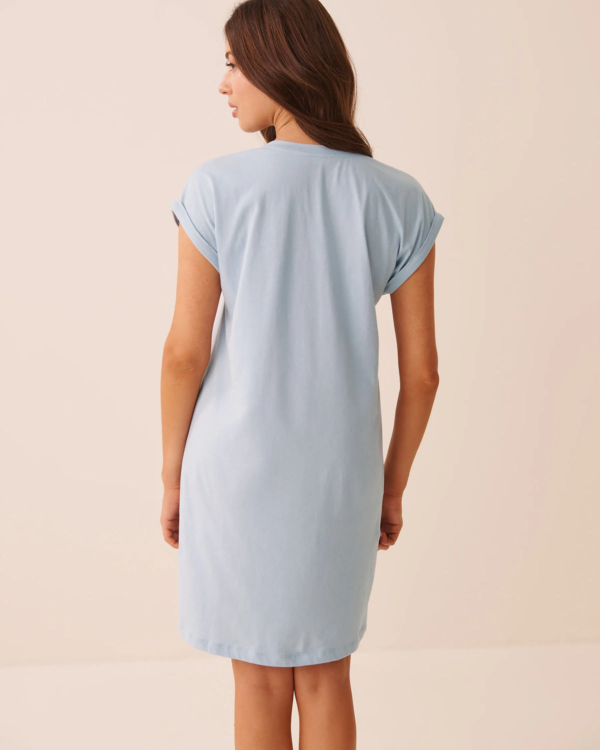 La Vie en Rose Subdued Blue Women Tomato Print Cotton Short Sleeve Sleepshirt SKU: 40500501_40308 Image 02