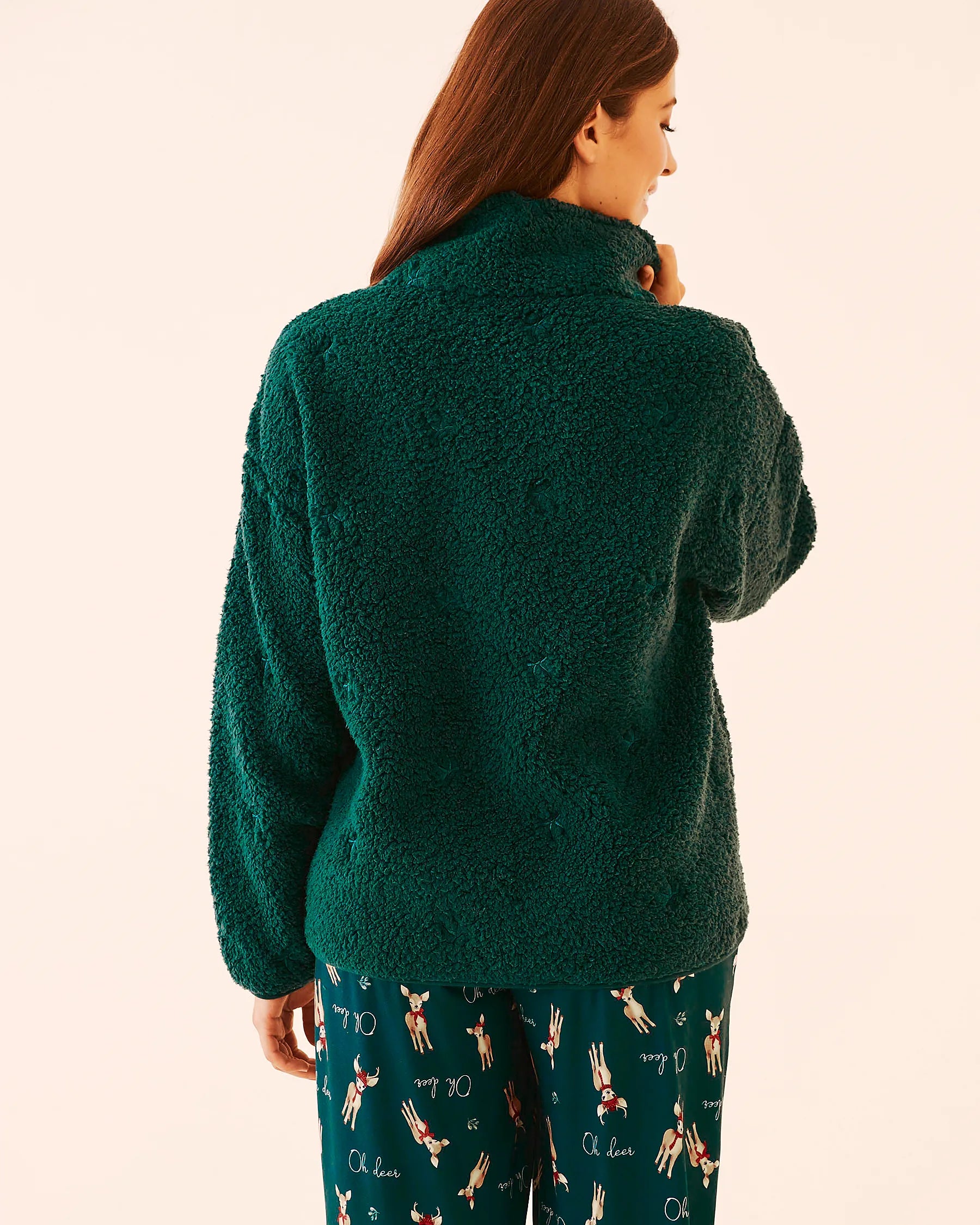 La Vie en Rose_Botanical Garden Bow_Teddy Bear Embroidered Sherpa Cardigan_40600227_P30136_03