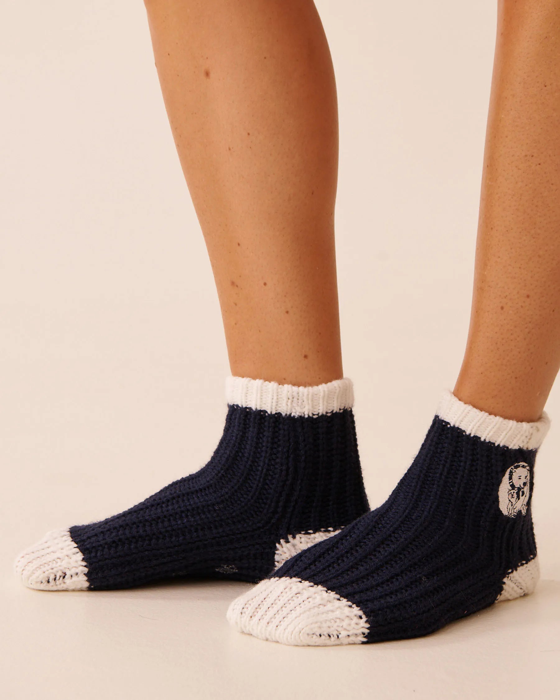 La Vie en Rose_Evening Blue_Embroidered Gingerbread Socks_40700423_40009_03