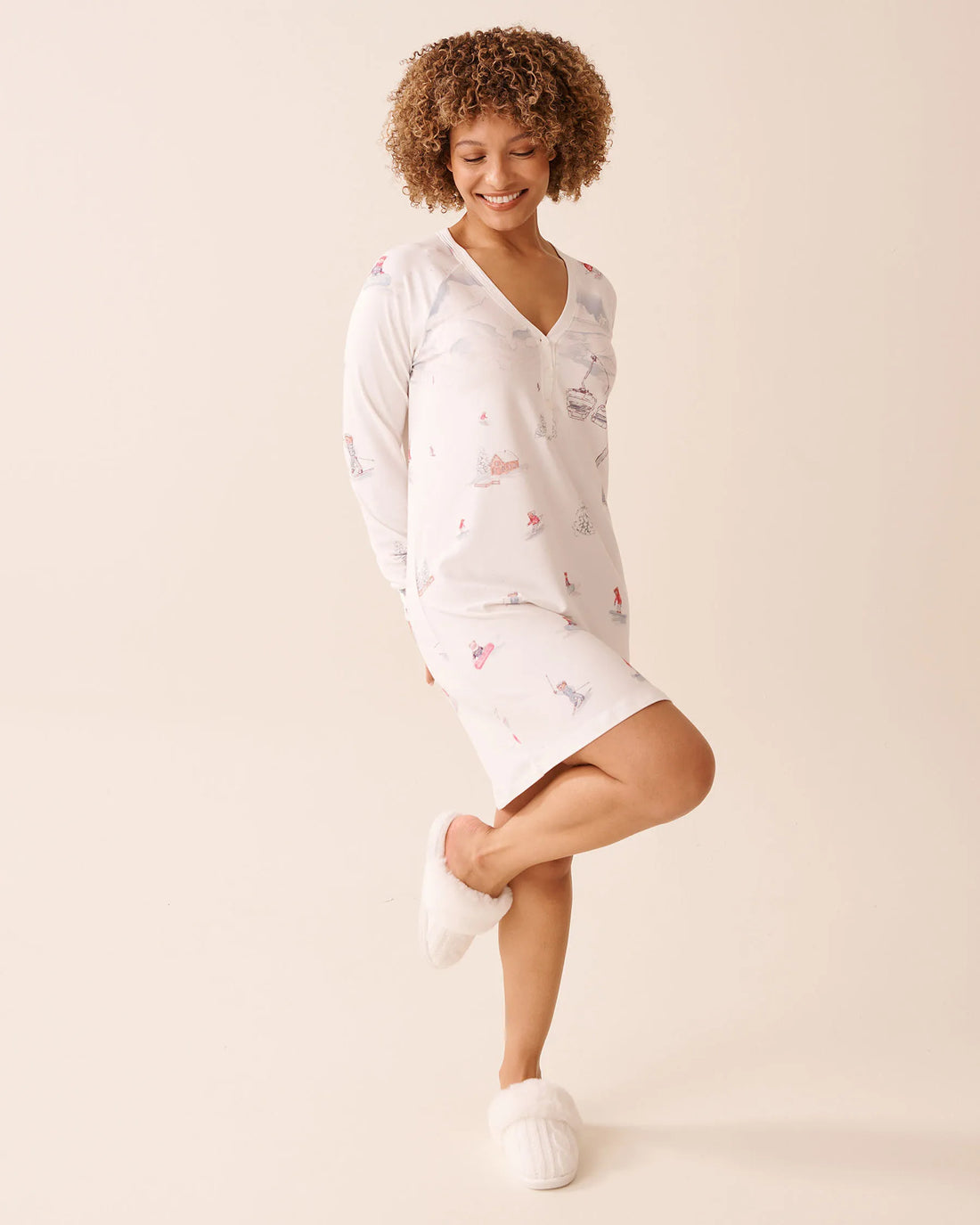 La Vie en Rose_Snow White_Cable Knit and Faux Fur Slippers_40700429_10011_02