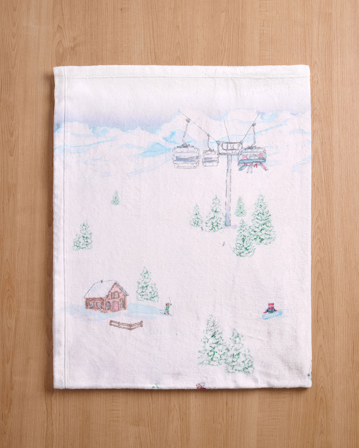 La Vie en Rose_Snow White Ski Placement_Buffalo Plaid Soft Plush Blanket_40700441_P10549_04
